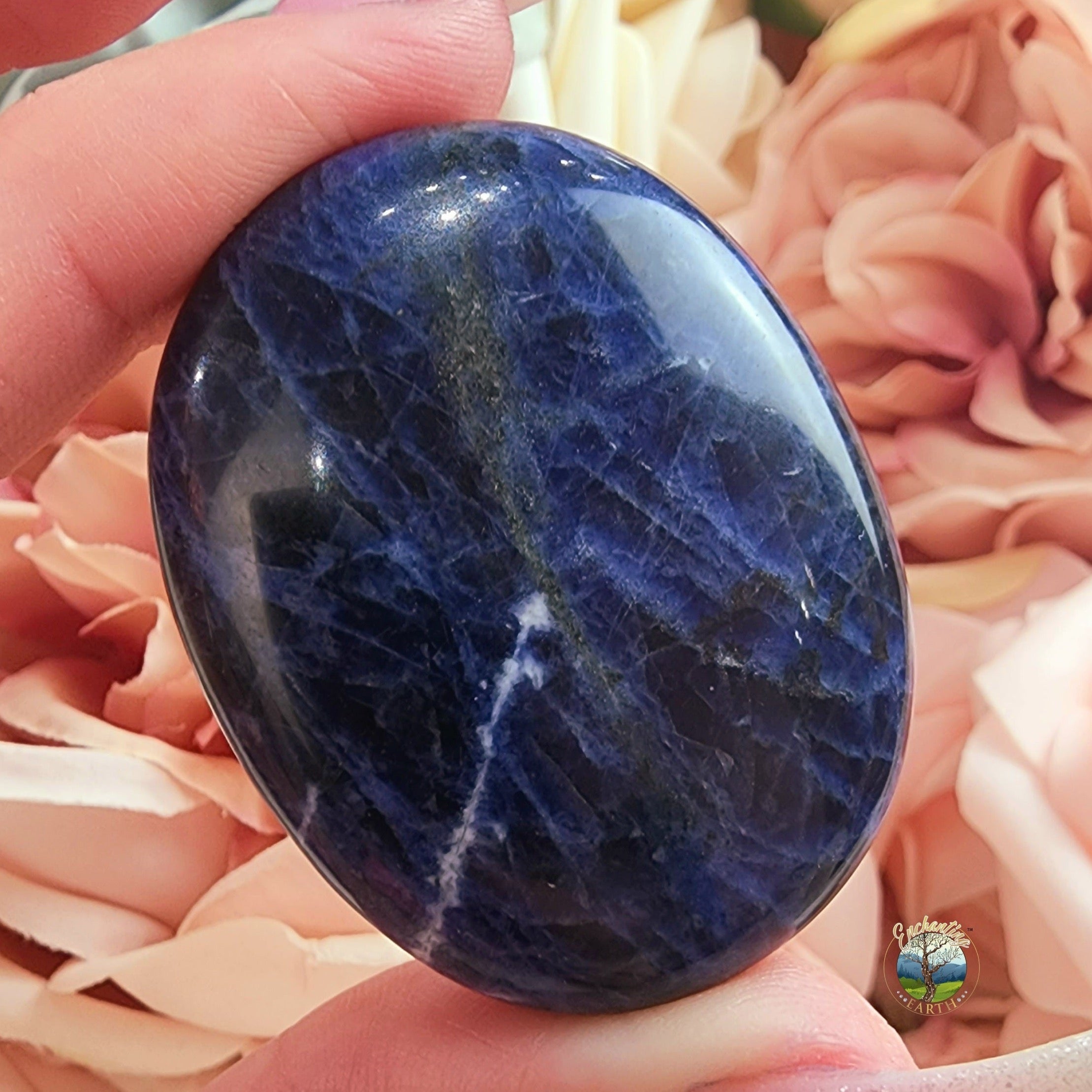 Sodalite Palm Stone for Dream Recall, Relaxation and Truth