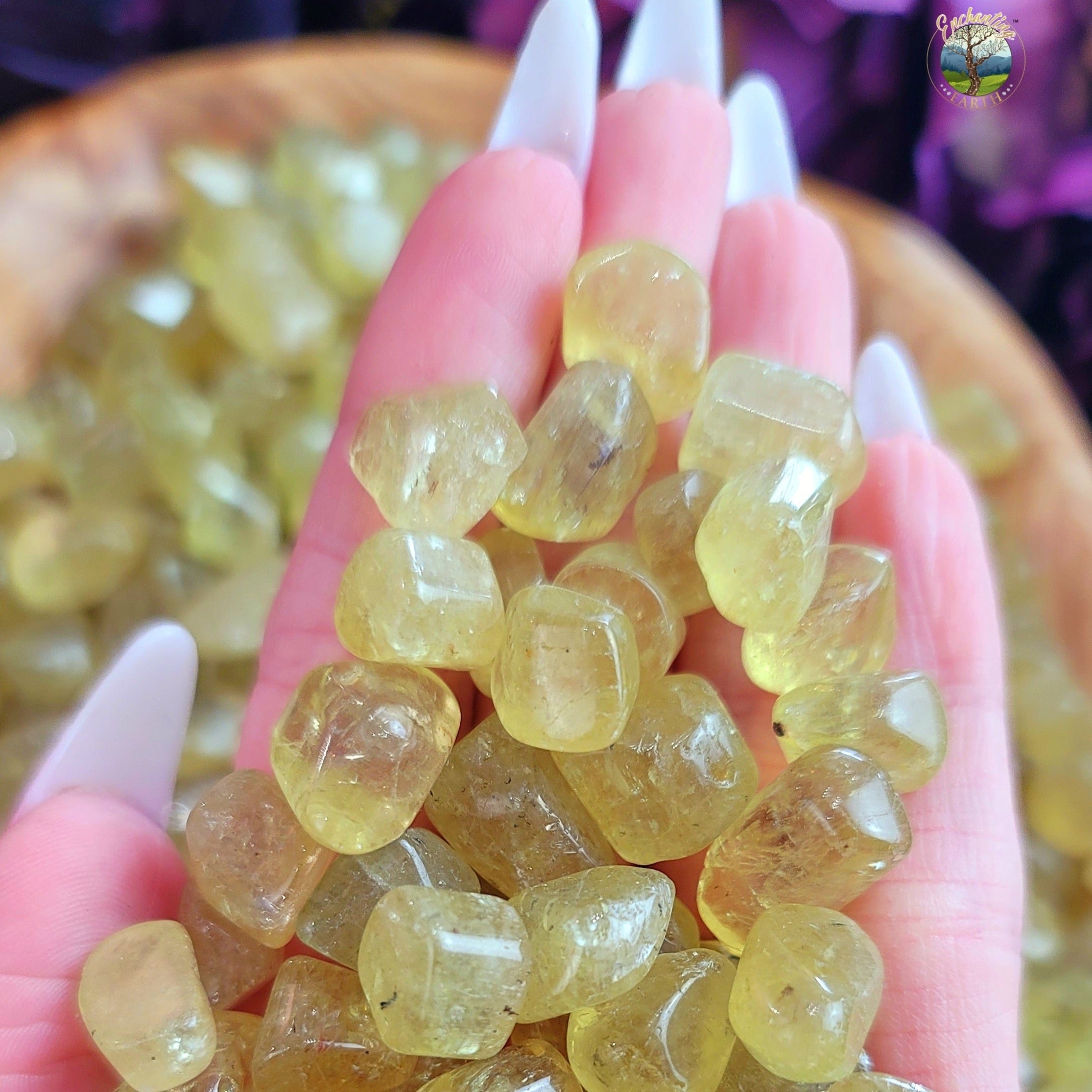 Golden Yellow Apatite Tumble for Healthy Metabolism, Manifesting Abundance and Stress Relief