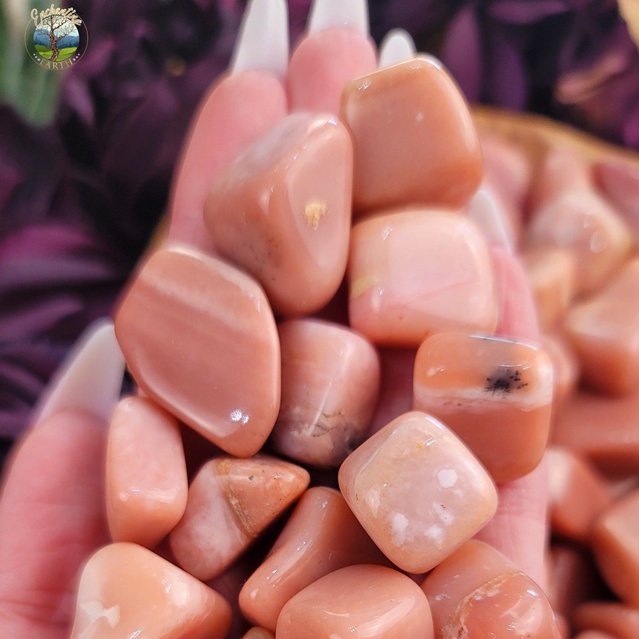 Peruvian Pink Opal Tumble for Emotional Healing, Love and Romance