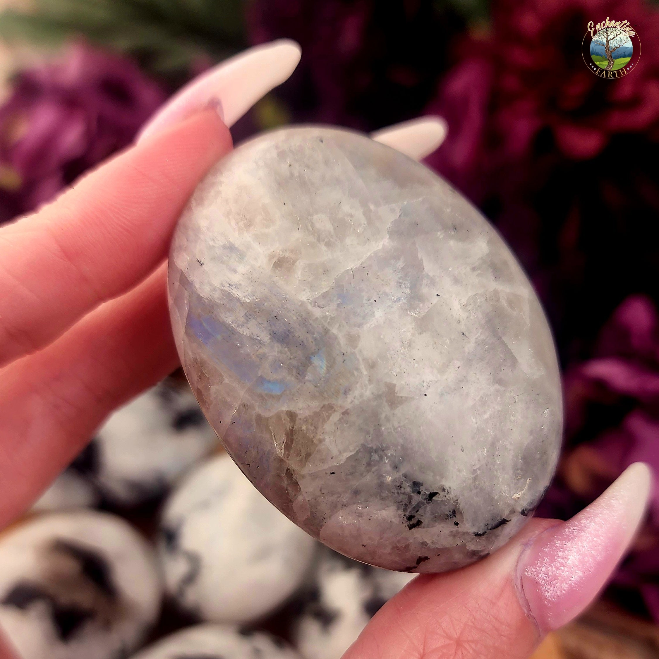 Rainbow Moonstone Palm Stone for Embracing your Divine Feminine, Moon Magic and New Beginnings
