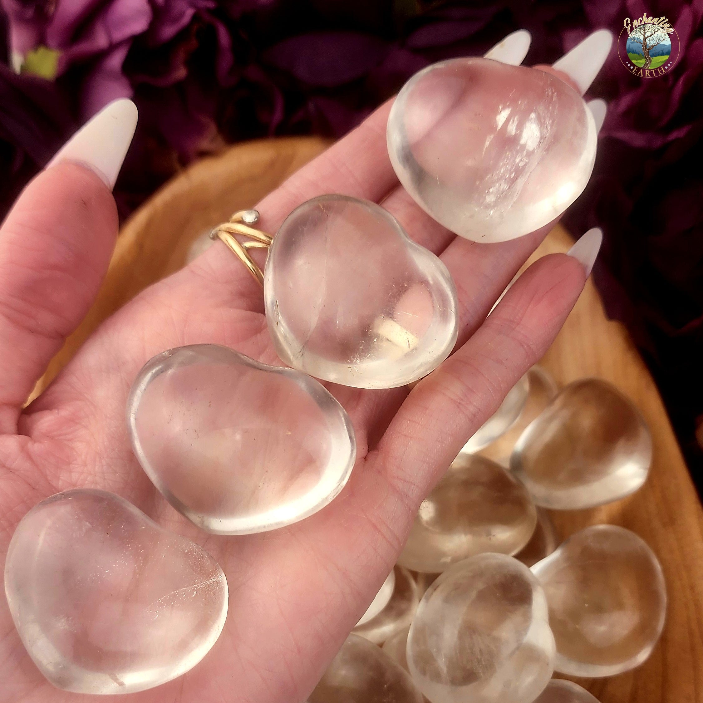 Clear Quartz Heart for Healing, Intention Setting and Manifesting