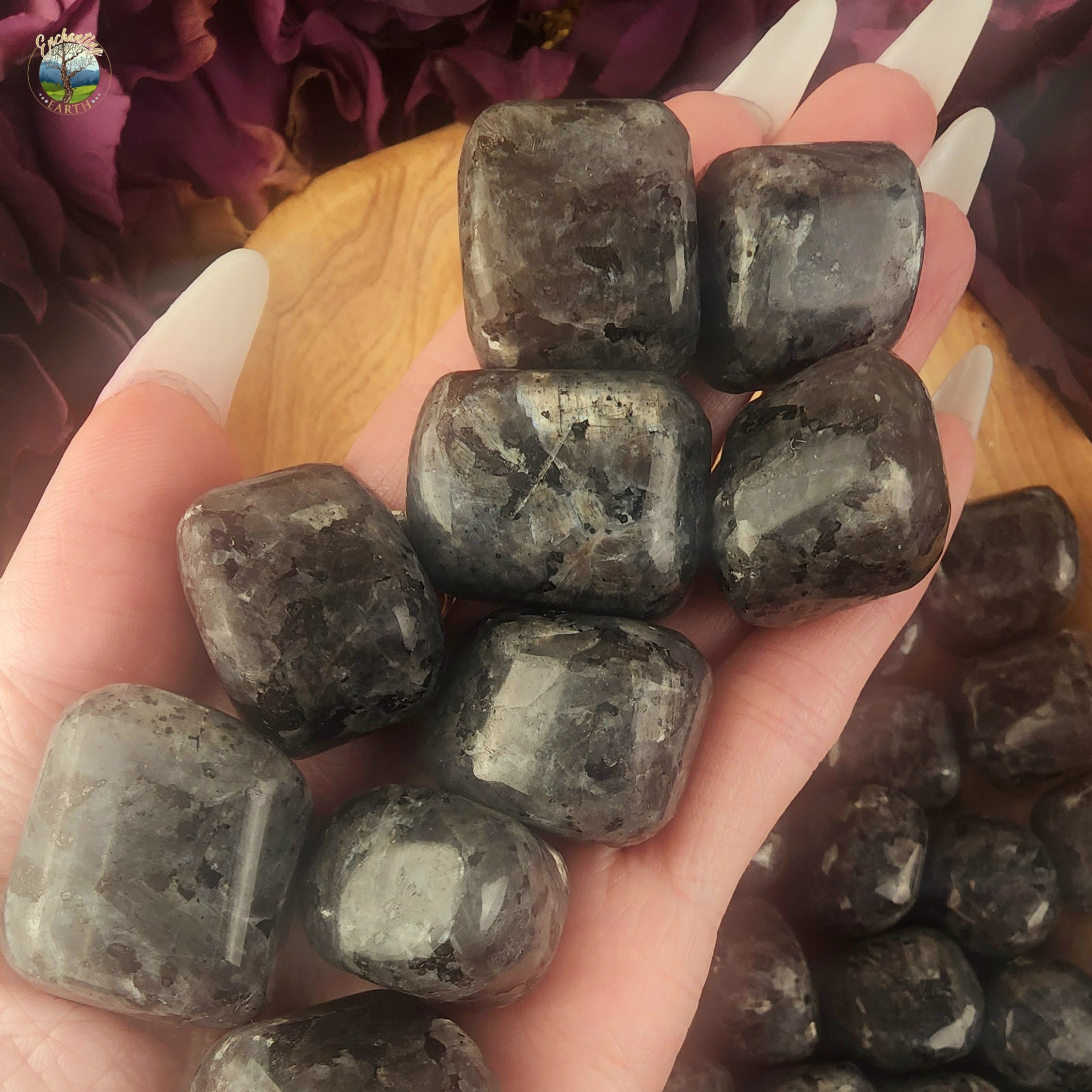 Larvikite Tumble for Intuition, Manifesting and Peace