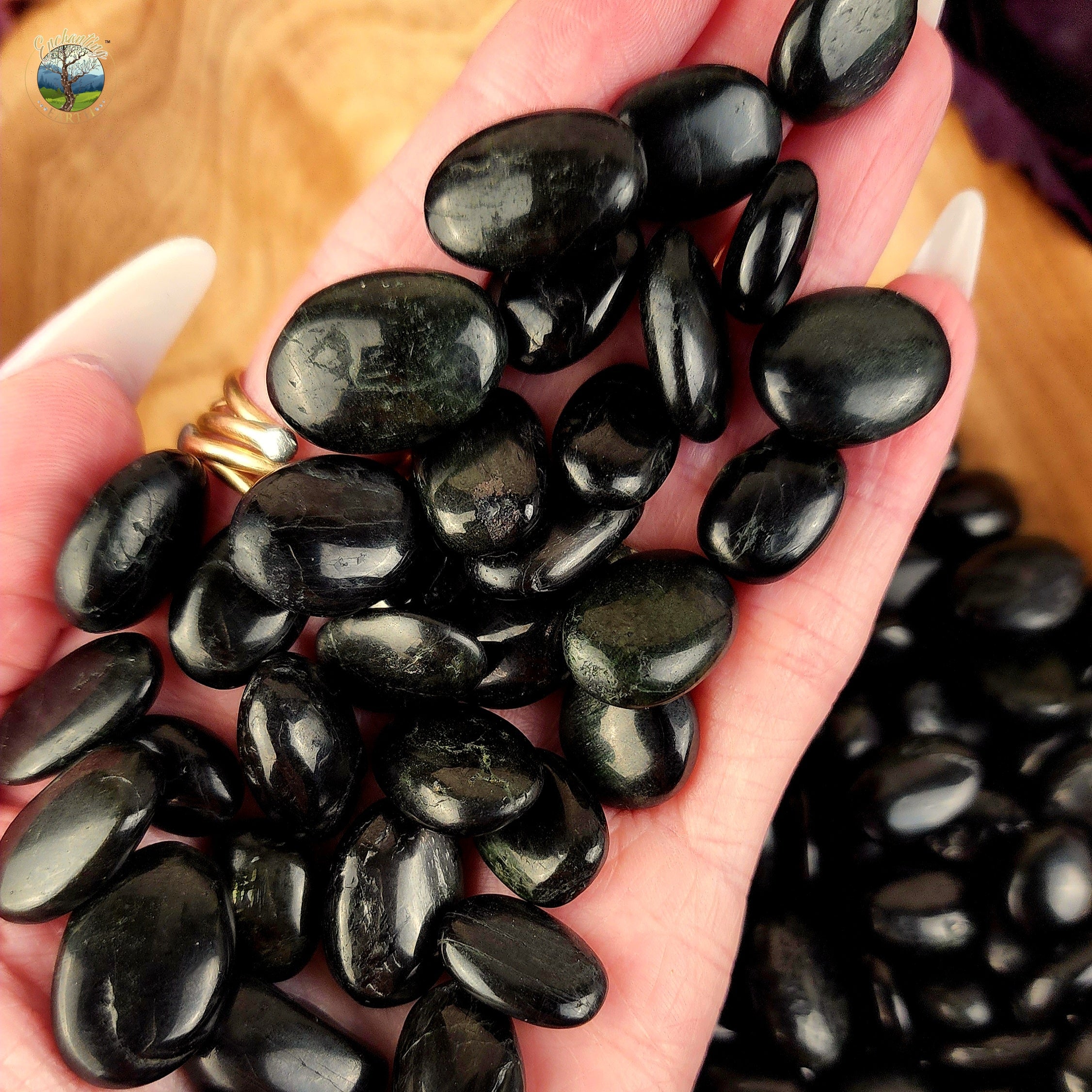 Black Star Diopside Tumble for Anxiety Relief, Balance and Grounding