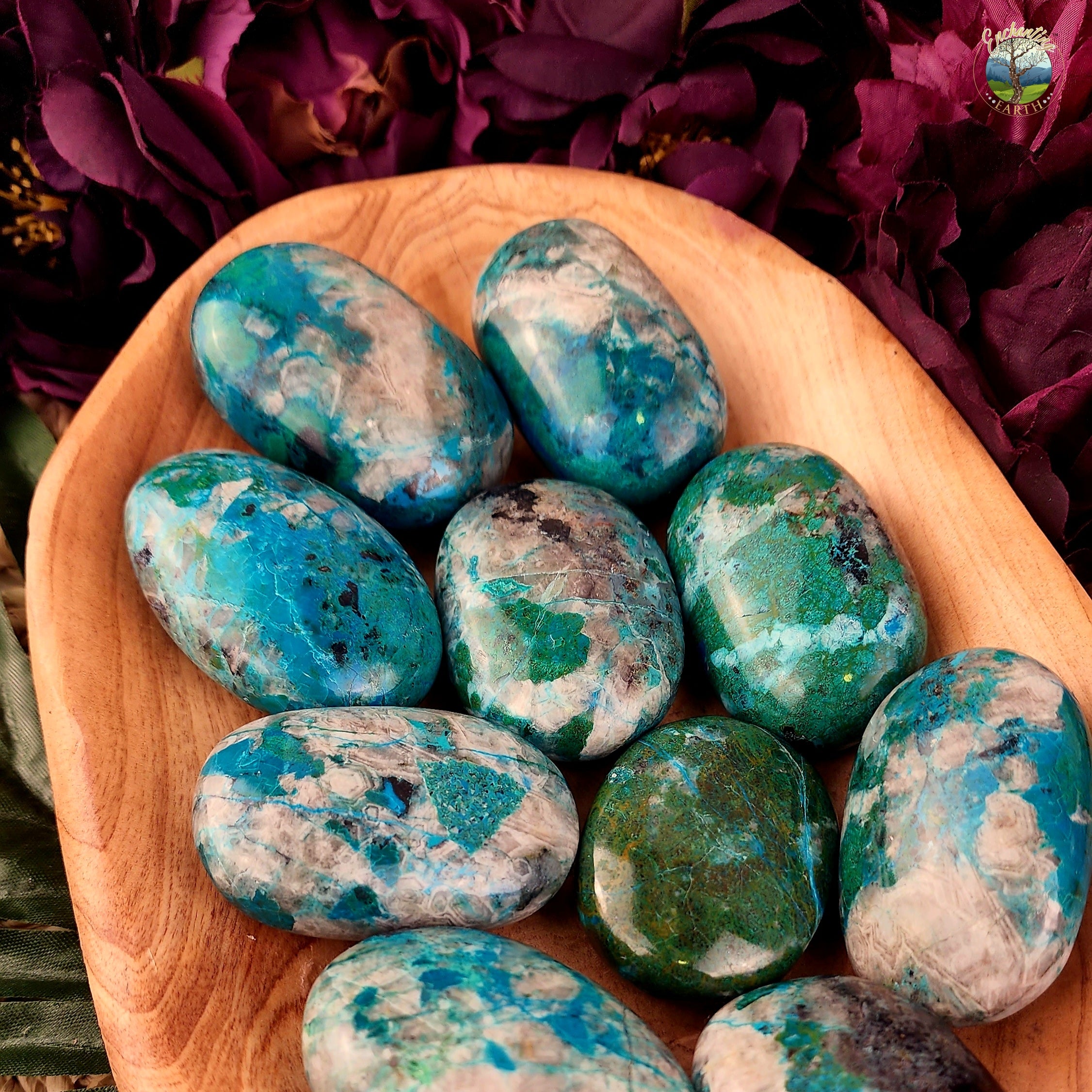 Chrysocolla Palm Stone for Confidence, Empowerment and Wisdom