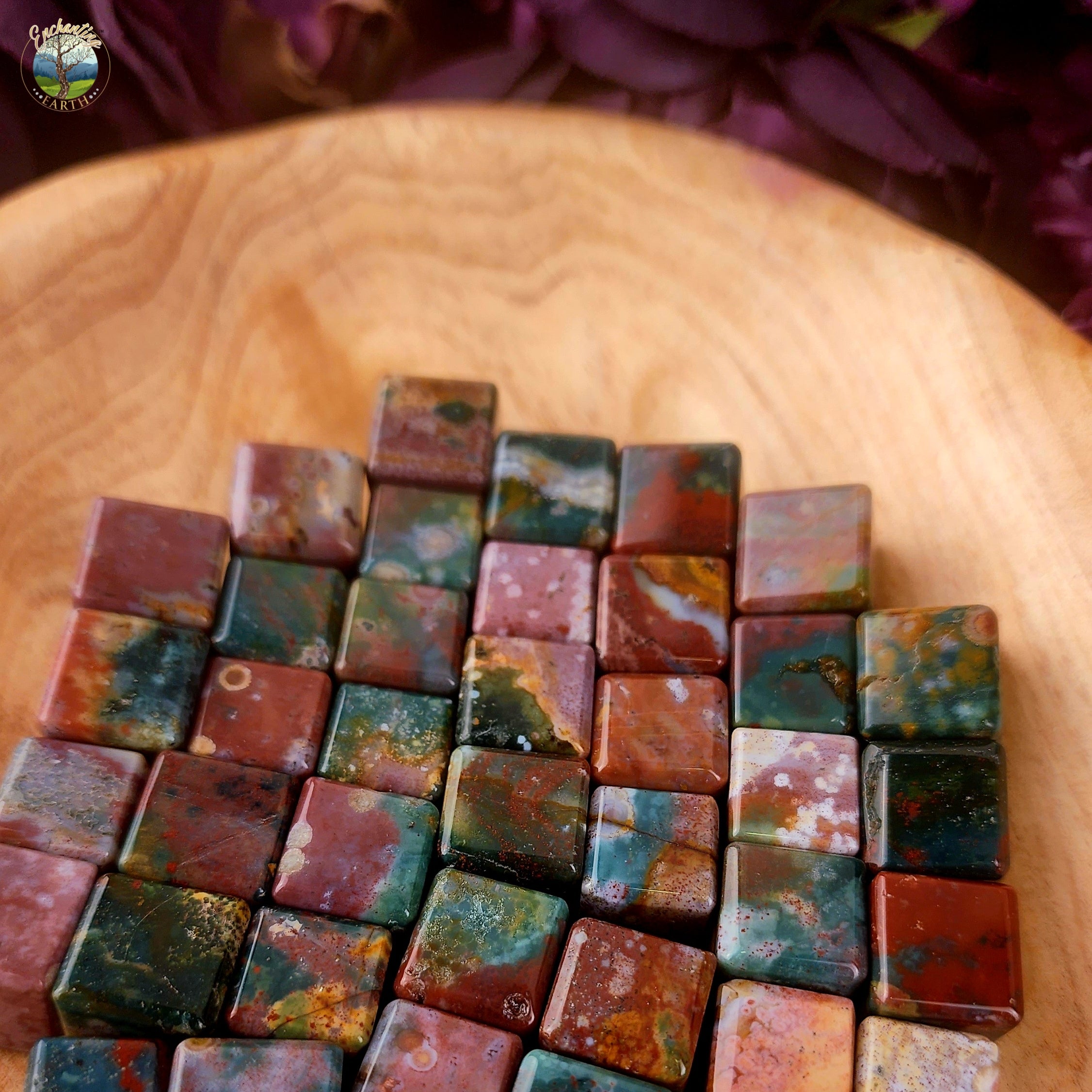 Orbicular Jasper Mini Cube for Joy, Peace and Relaxation