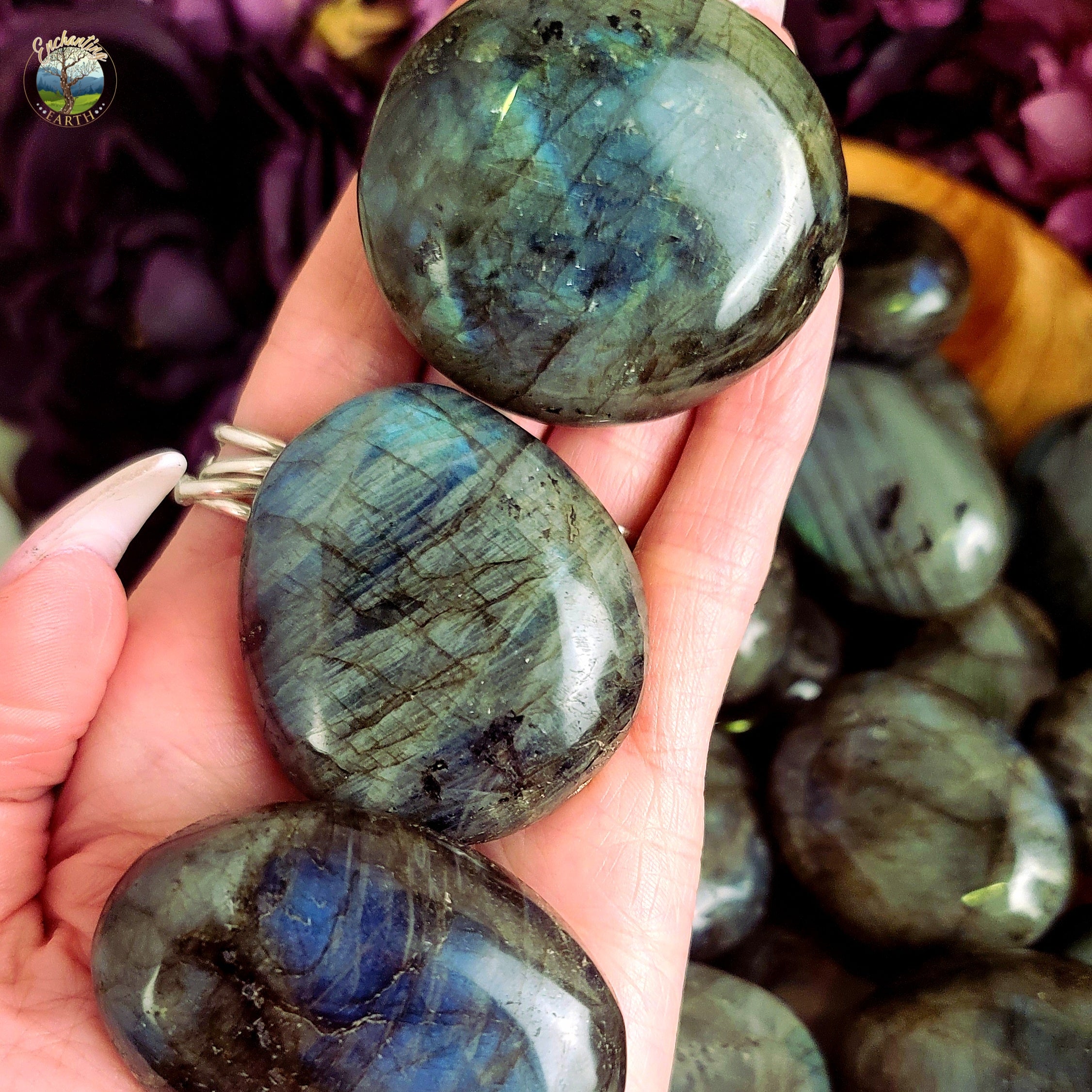 Labradorite Palm Stone for Finding your Path, Protection and Transforming your Life