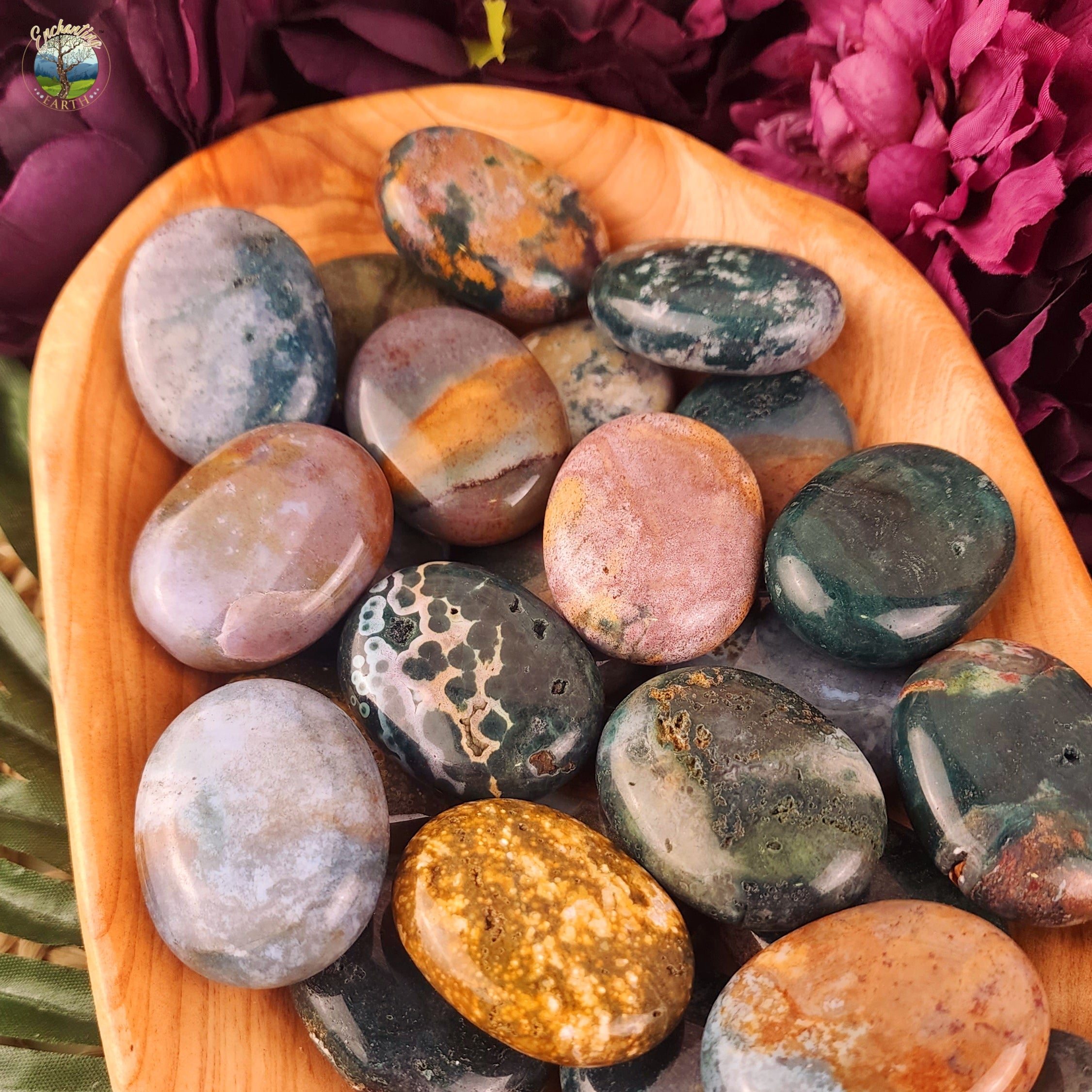 Orbicular Jasper Palm Stone for Joy and Relaxation