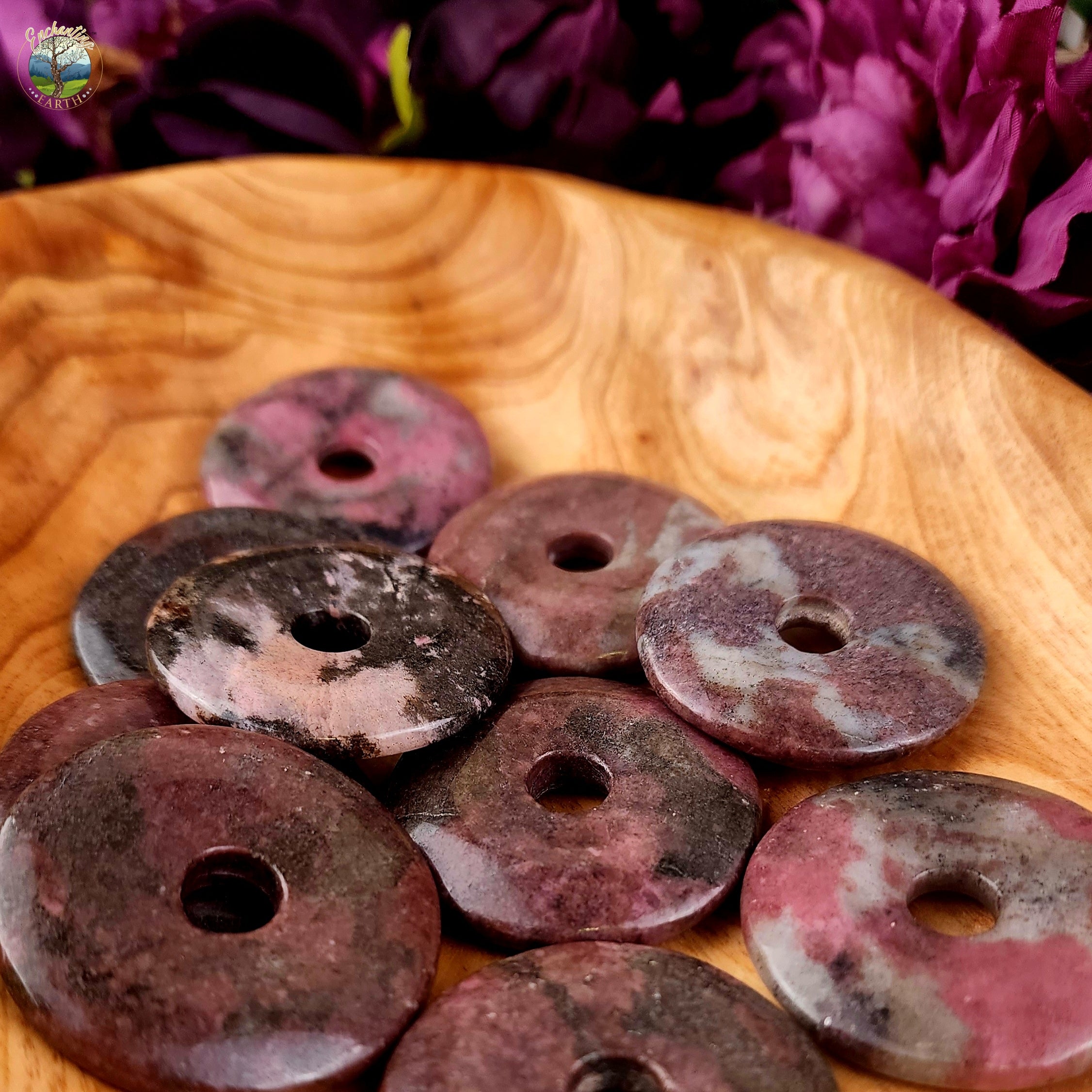 Rhodonite Donut for Attraction, Joy and Love