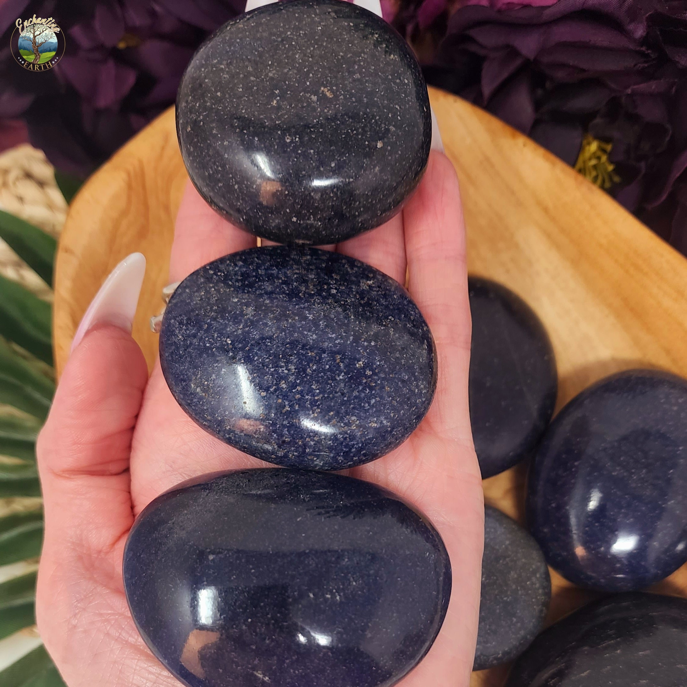 Lazulite Palm Stone for Manifesting through Visualization