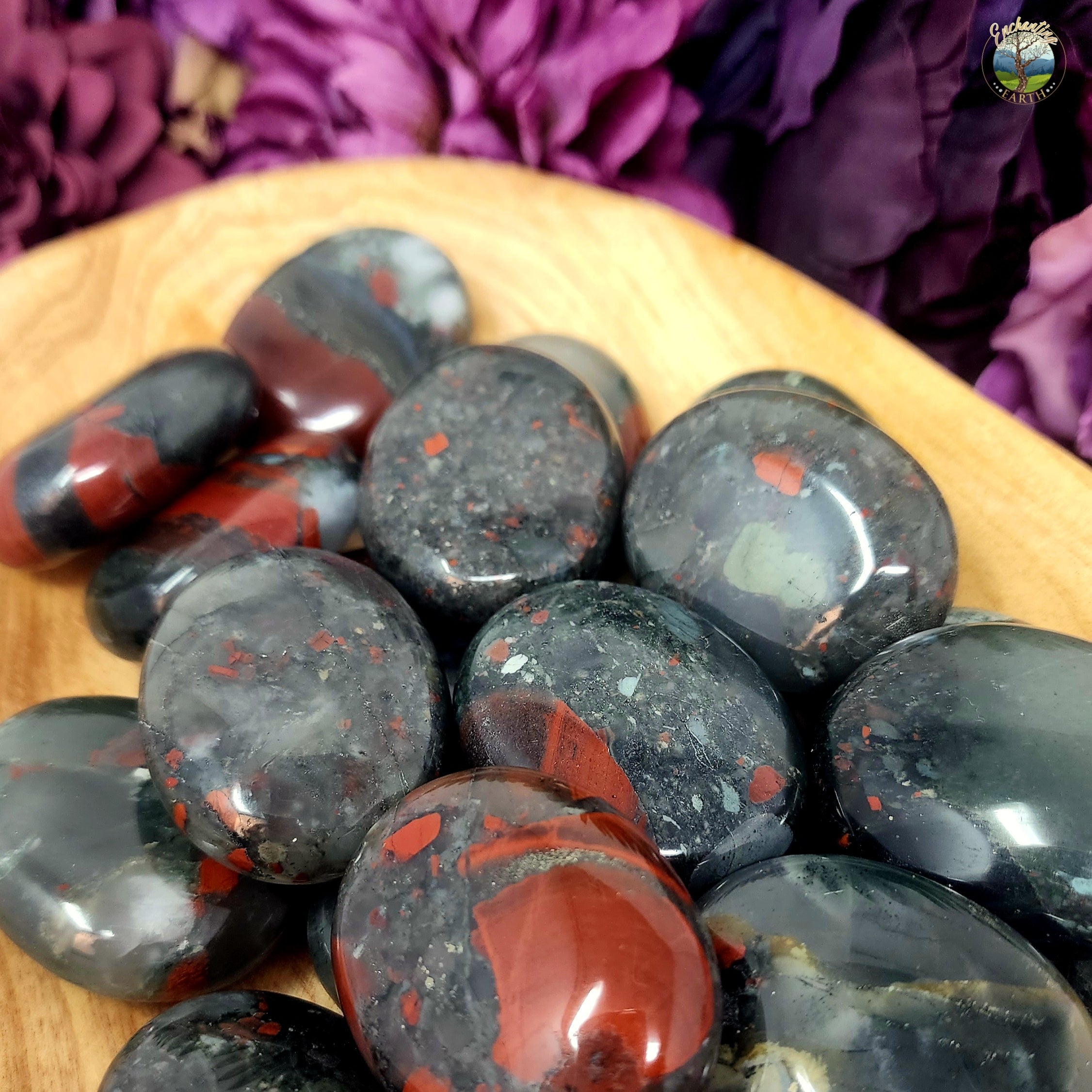 Bloodstone Palm Stone for Courage, Strength and Vitality
