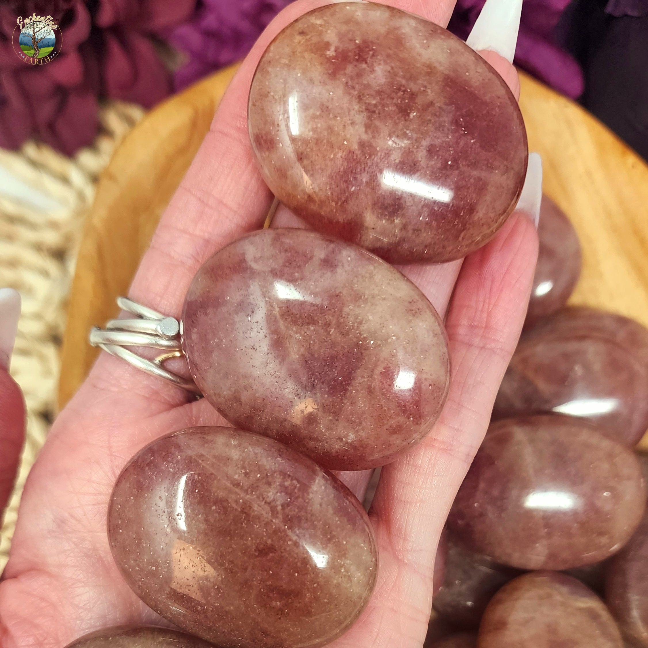 Red Aventurine Palm Stone for Focus, Inspiration and Passion