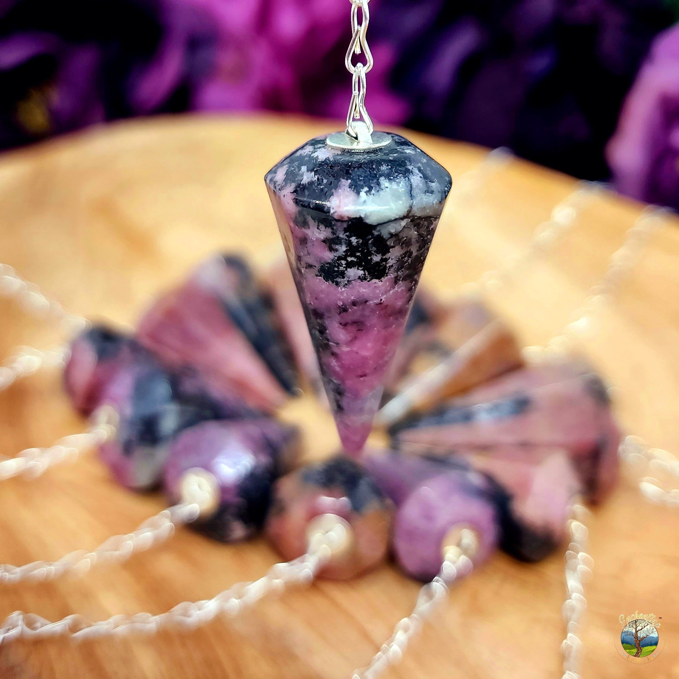Rhodonite Pendulum for Attraction, Love and Self Worth