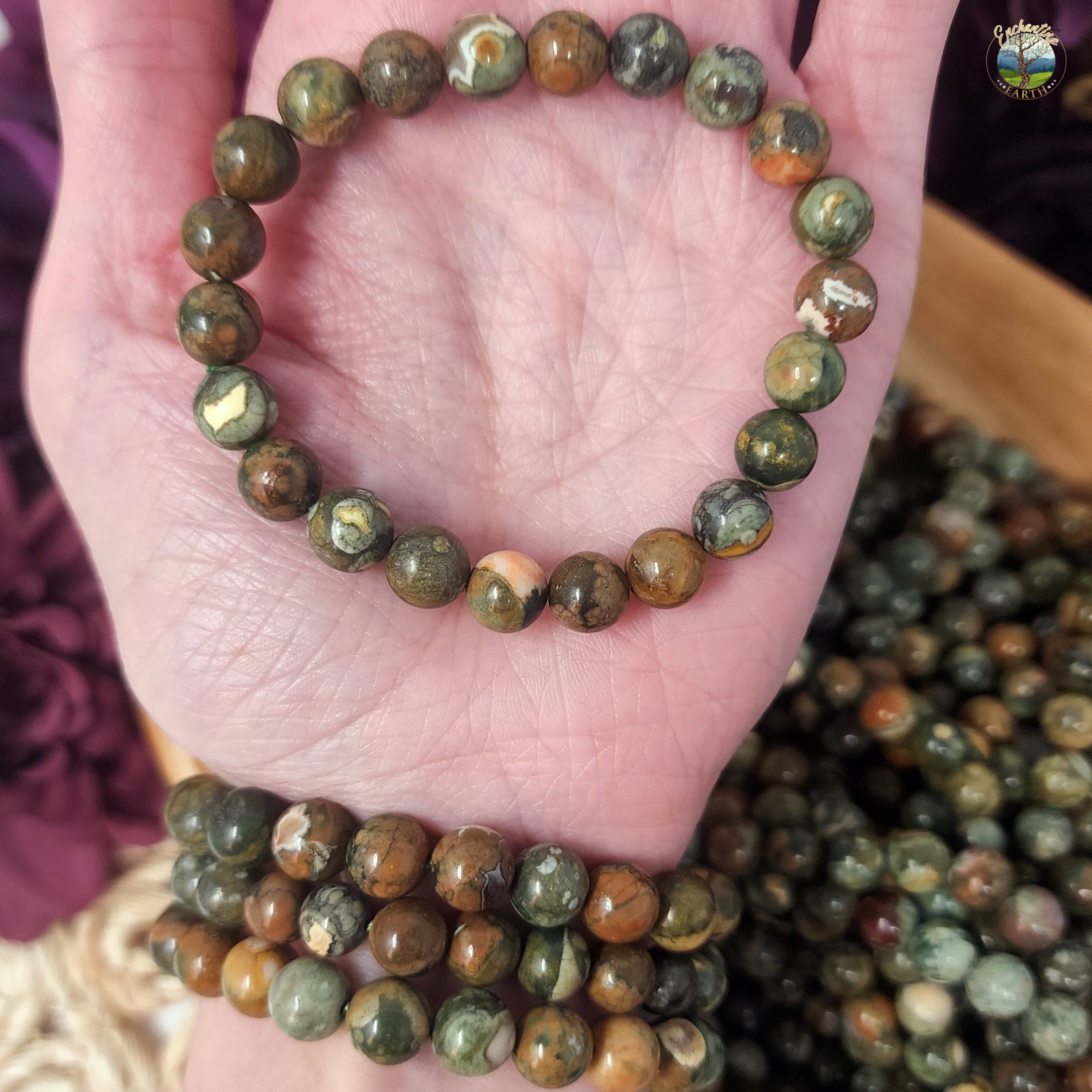 Rhyolite Bracelet for Support through Change, Strength and Self Esteem