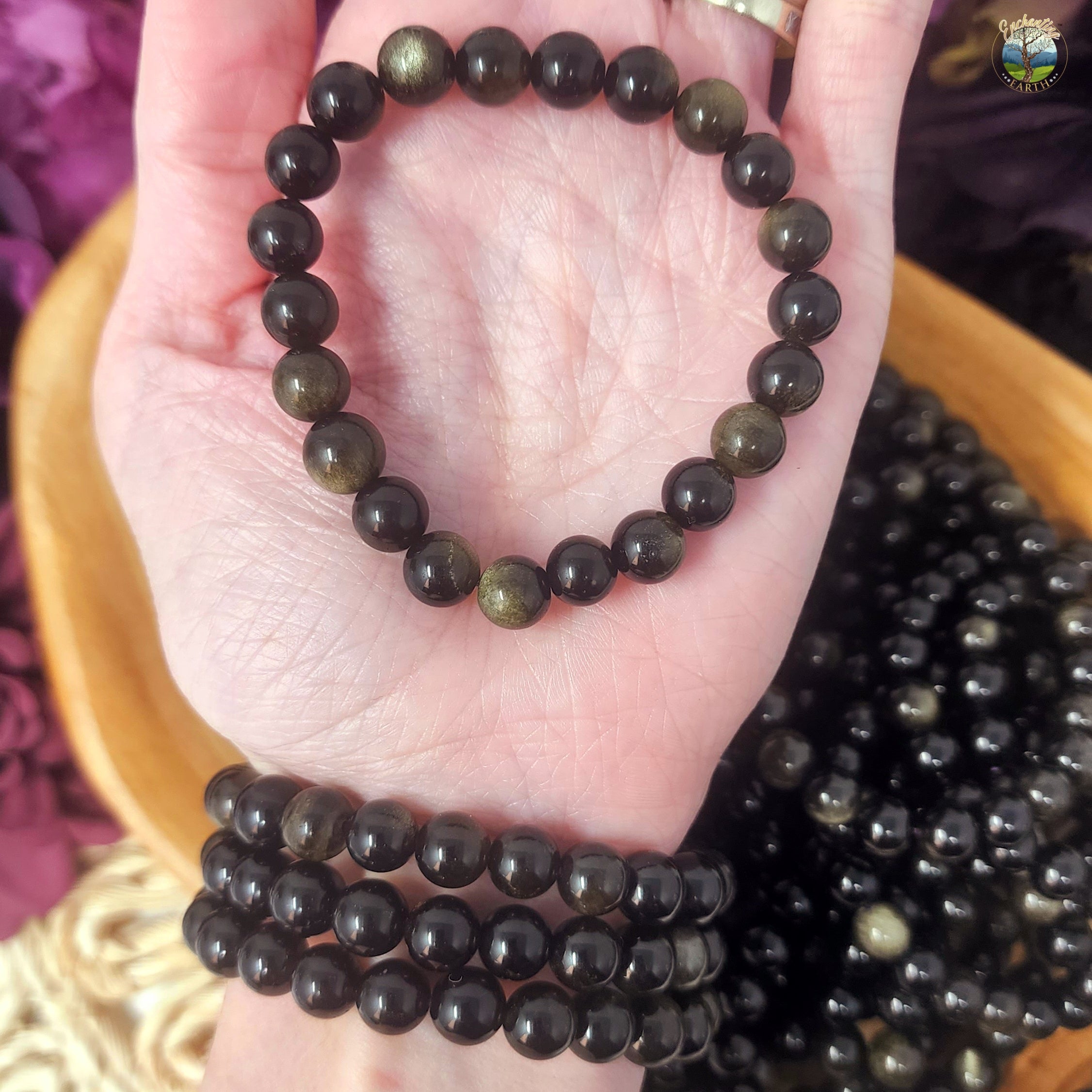 Golden Sheen Obsidian Bracelet for Manifesting and Self Discovery