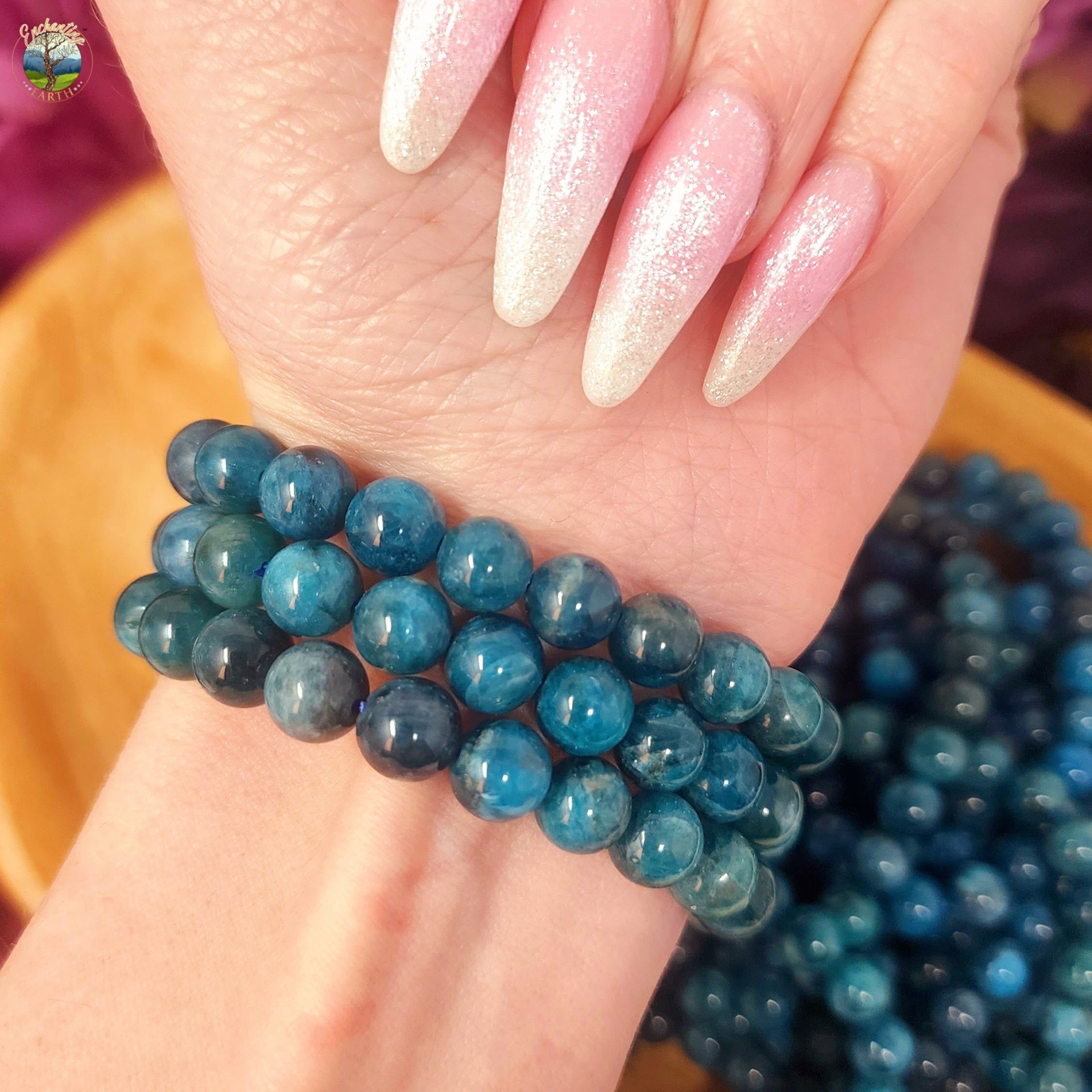 Blue Apatite Bracelet for Connection, Healthy Weight Loss and Overall Wellness