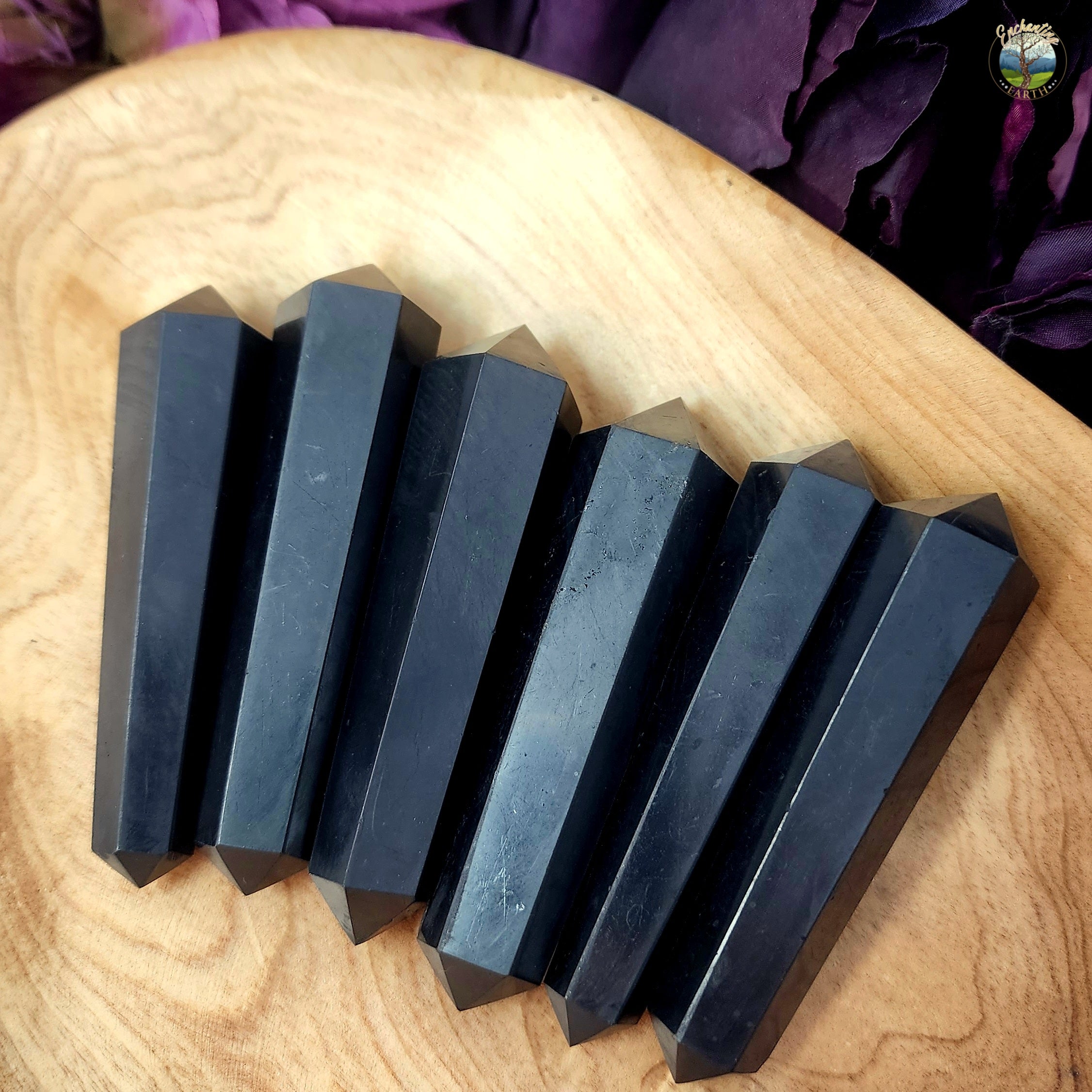 Shungite Double Terminated Point/Wand for Balance, Cleansing and Healing