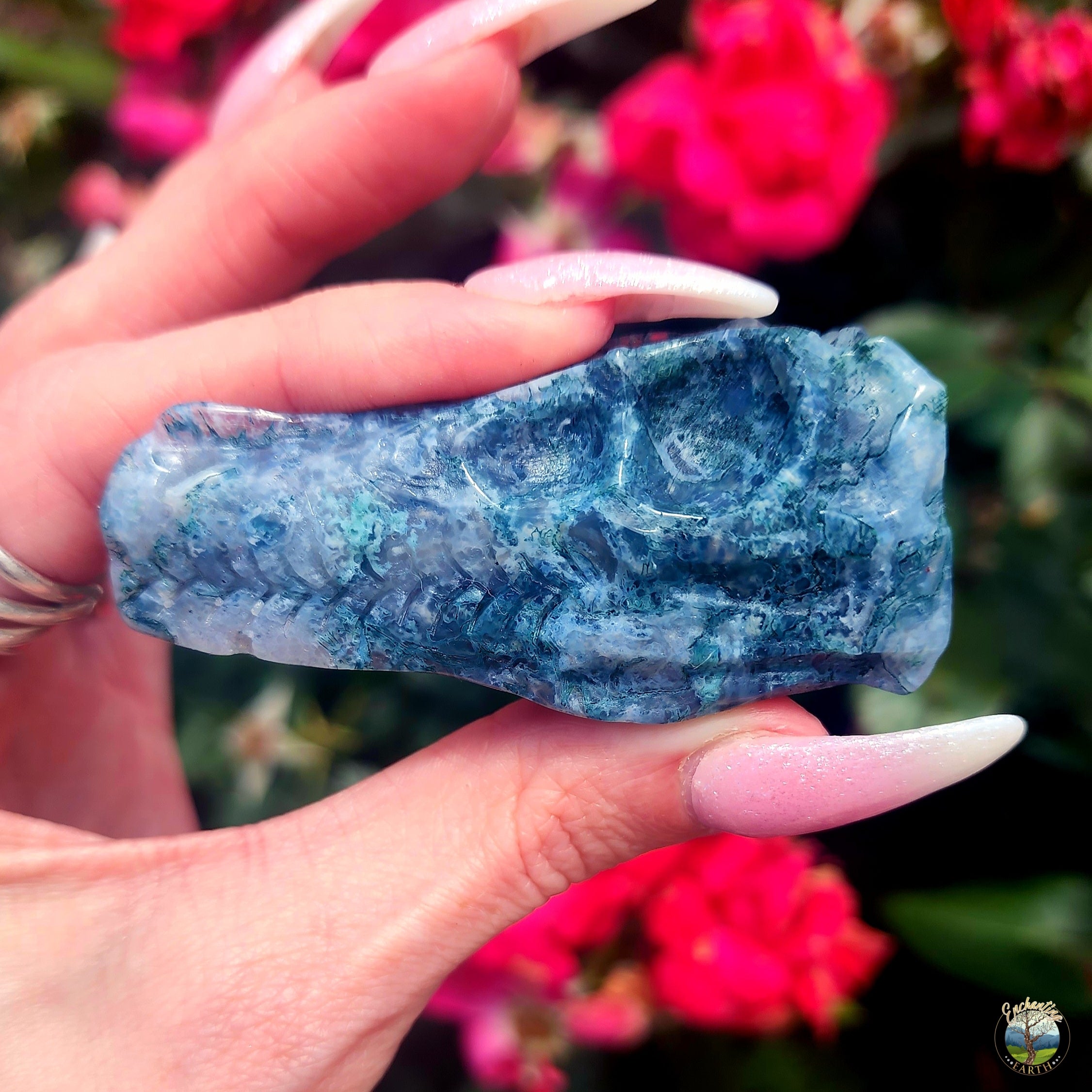Moss Agate Dinosaur for Connecting with the Earth and Grounding