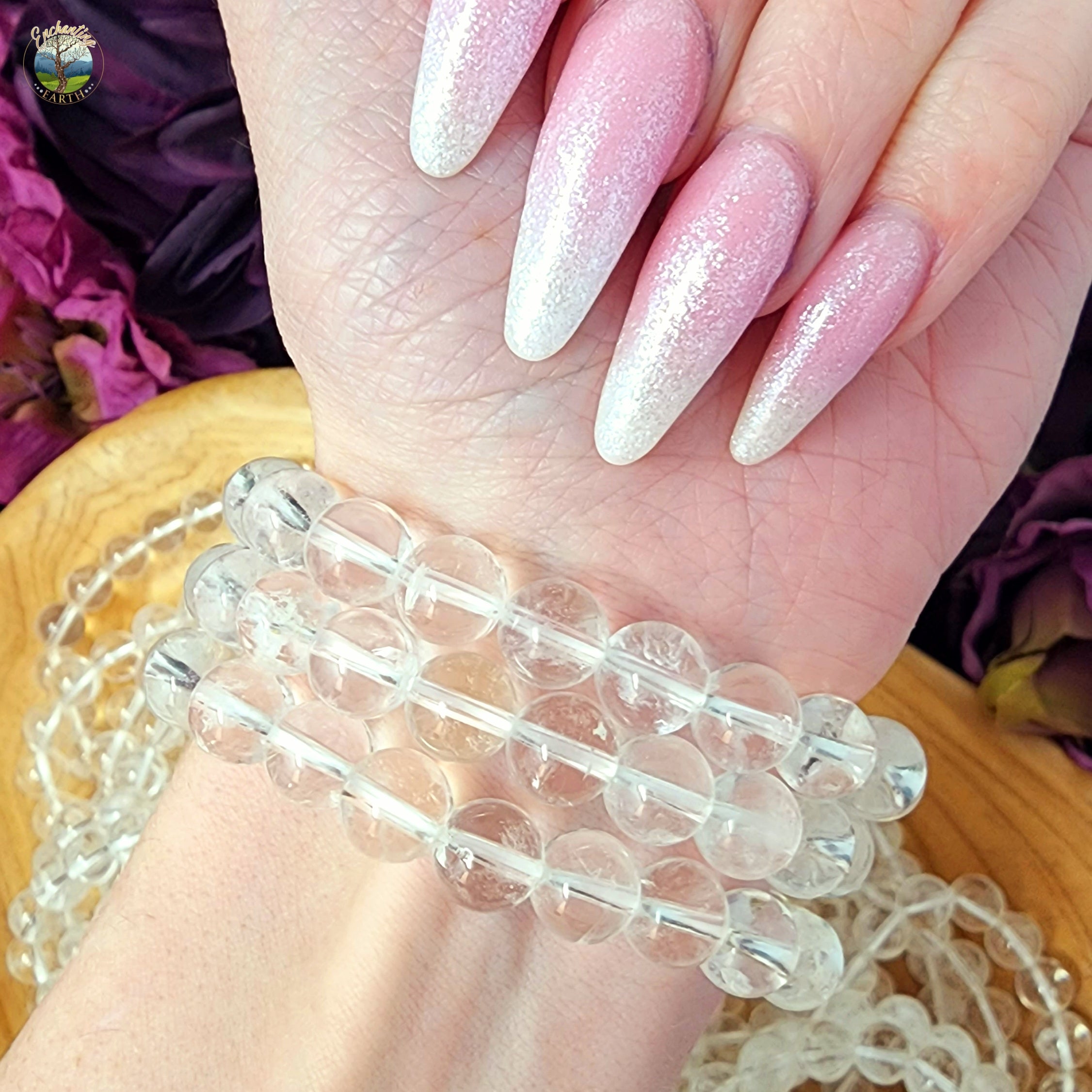 Clear Quartz Bracelet for Healing, Manifesting and Setting Intentions