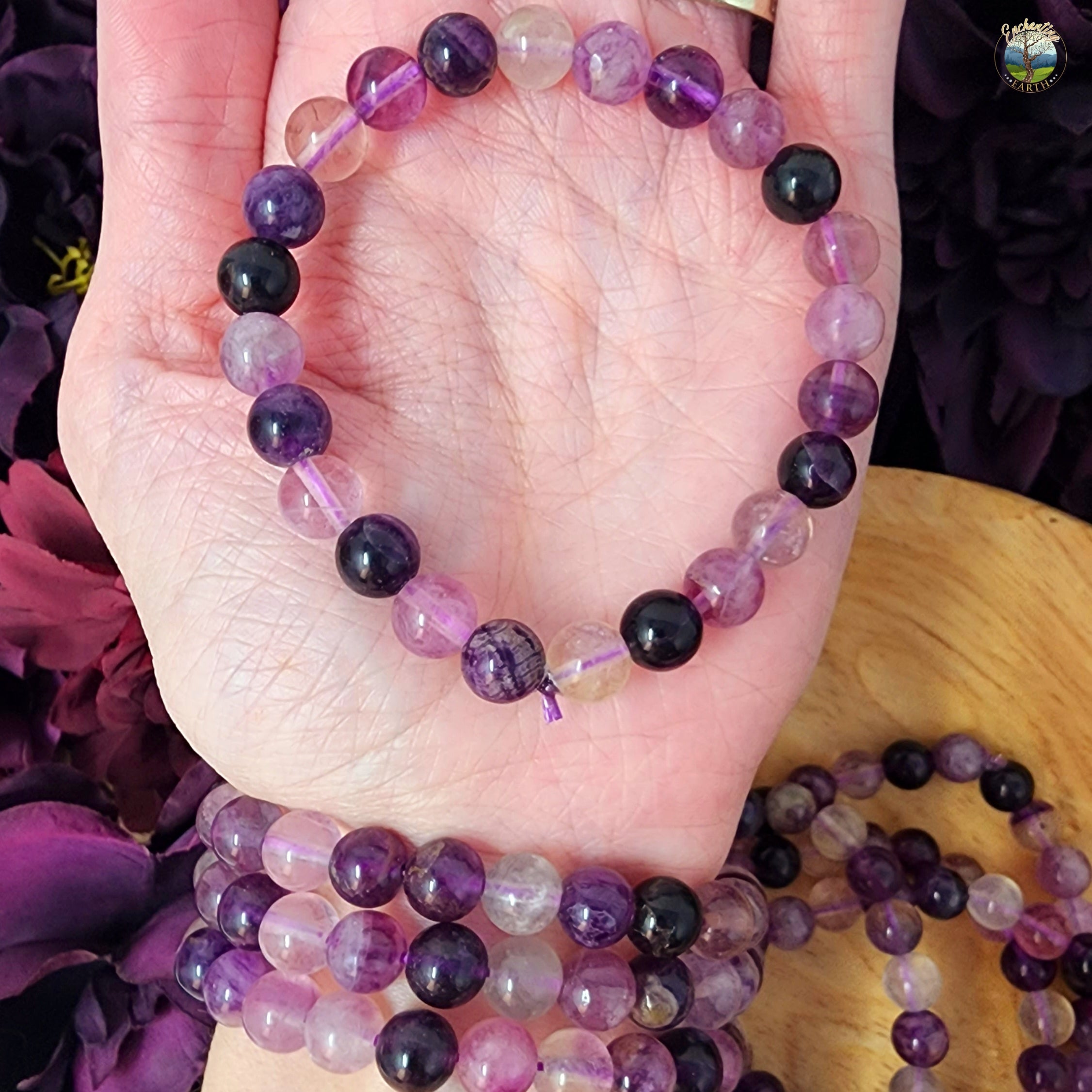 Purple Fluorite Bracelet for Focus, Intuition and Stress Relief