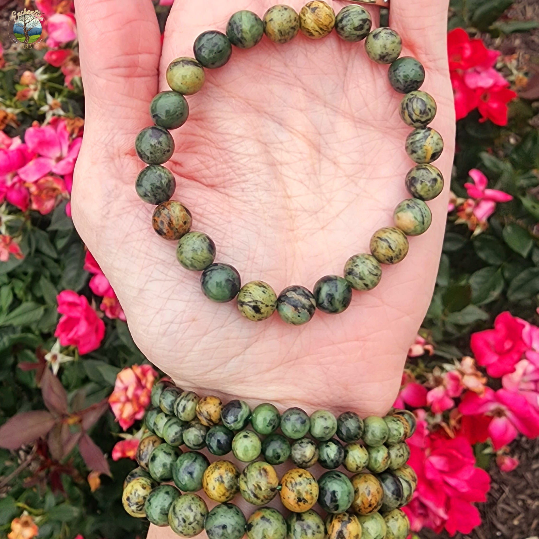 Dendritic Jade Bracelet for Abundance, Health and Protection