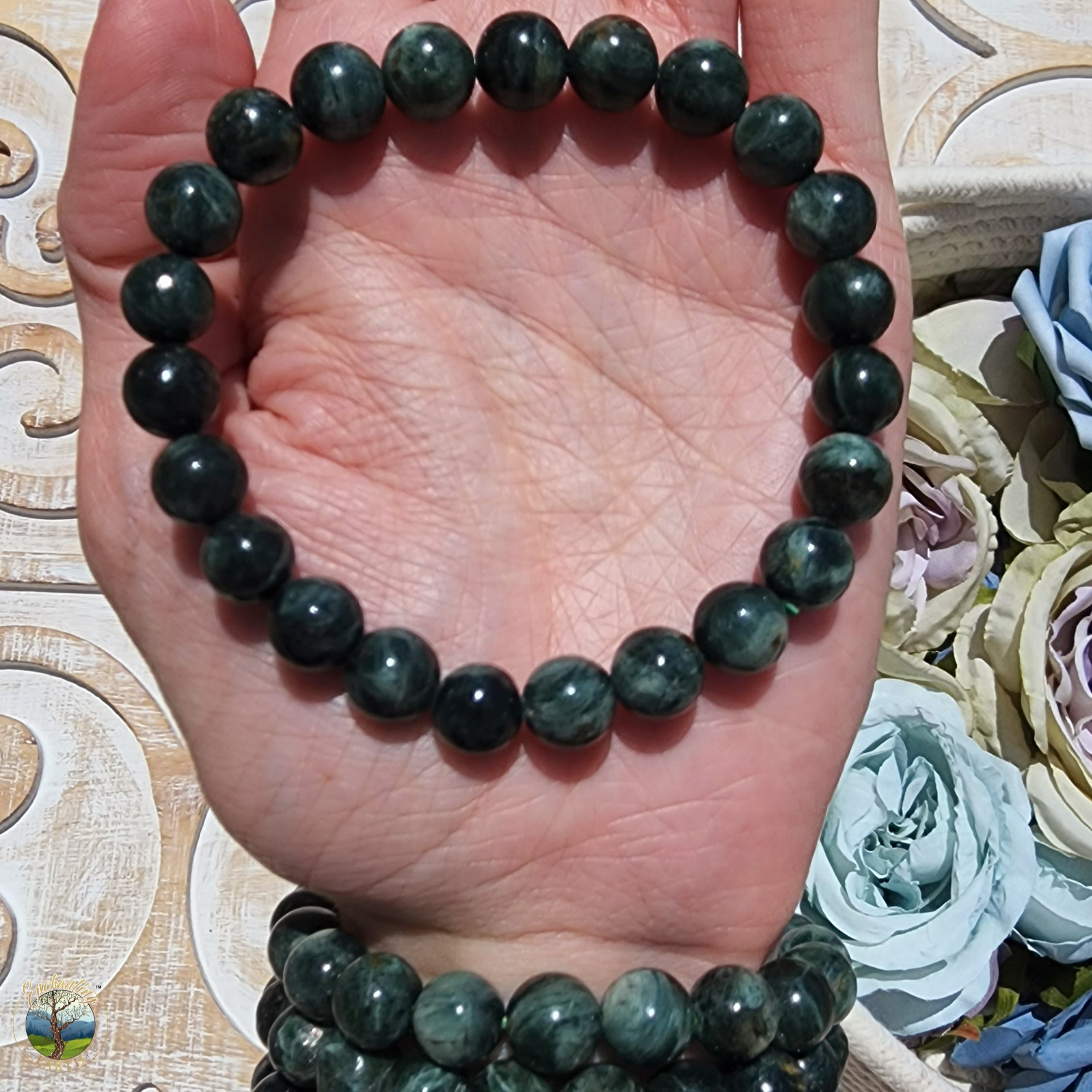 Seraphinite Bracelet for Harmony, Enhanced Meditation and Regeneration