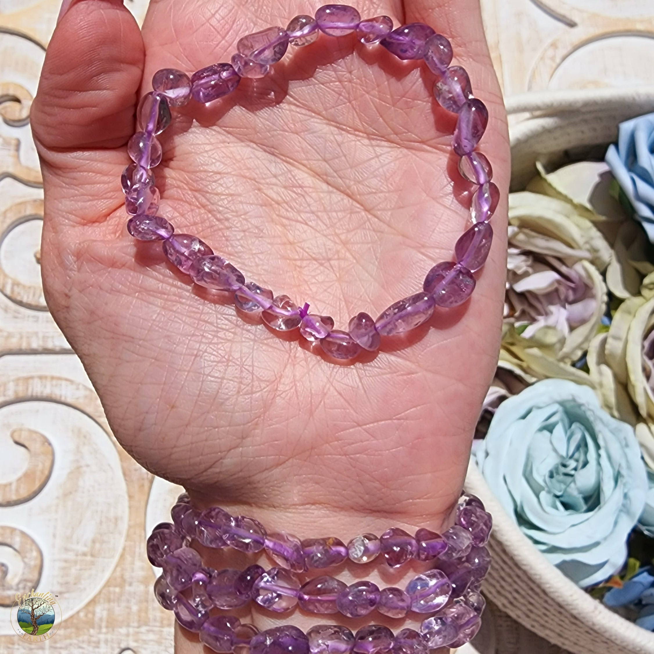 Amethyst Nugget Bracelet for Intuition, Connection with the Divine and Sobriety