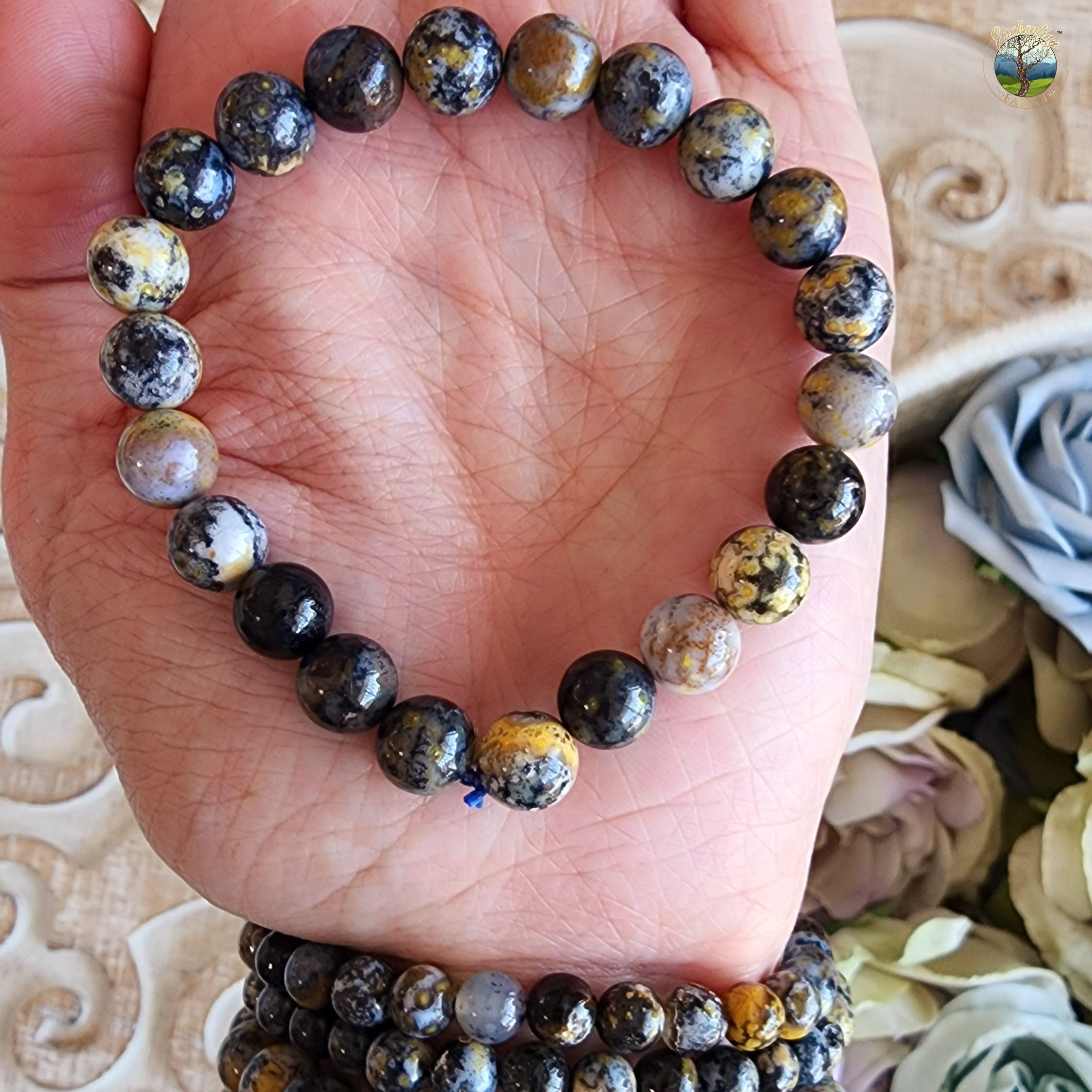 Dendritic Opal Multi Bracelet for Positive Energy, Protection and Spiritual Growth