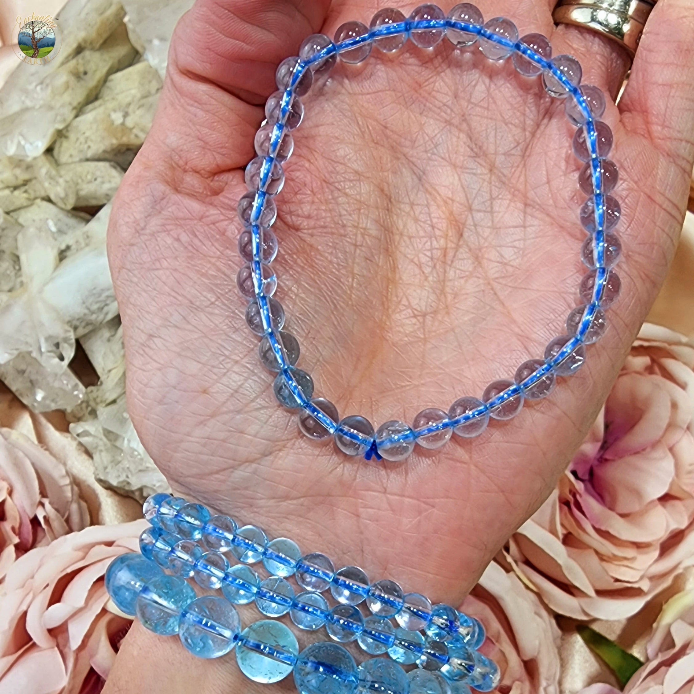 Blue Topaz Bracelet (AAA Grade) for Communication, Focus and Wisdom