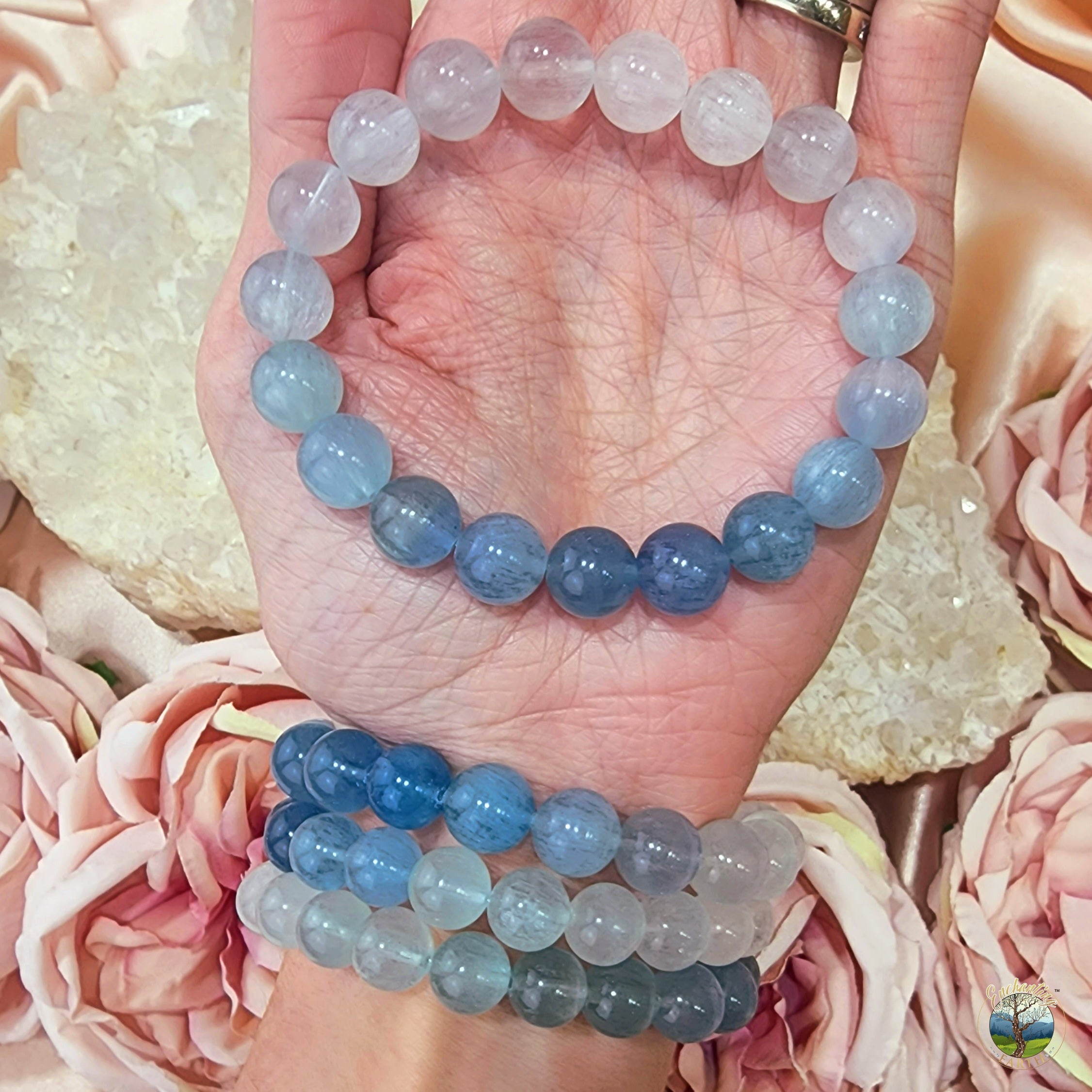 Blue Fluorite Waterfall Bracelet (AAA Grade) for Third Eye Activation & Psychic Clarity