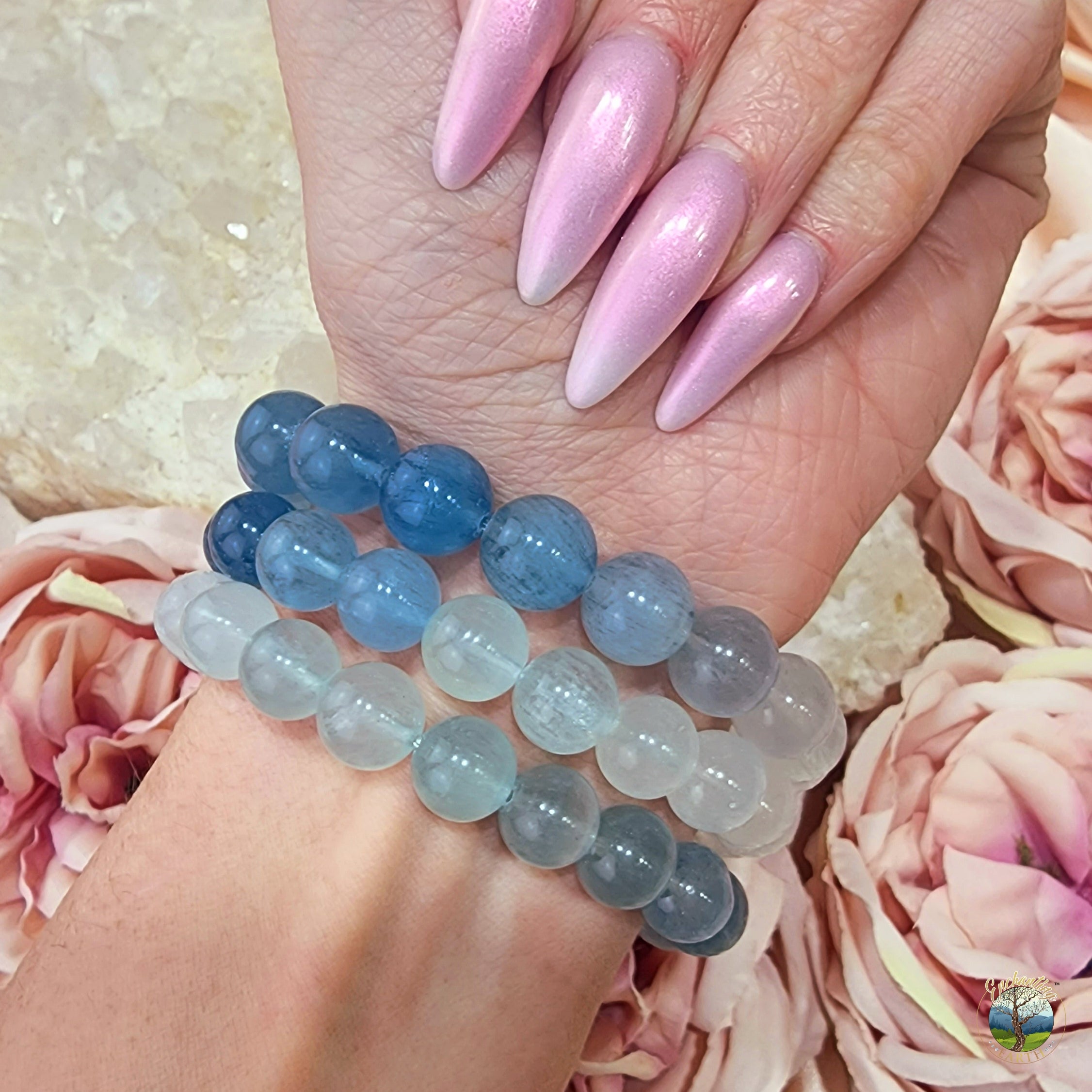 Blue Fluorite Waterfall Bracelet (AAA Grade) for Third Eye Activation & Psychic Clarity