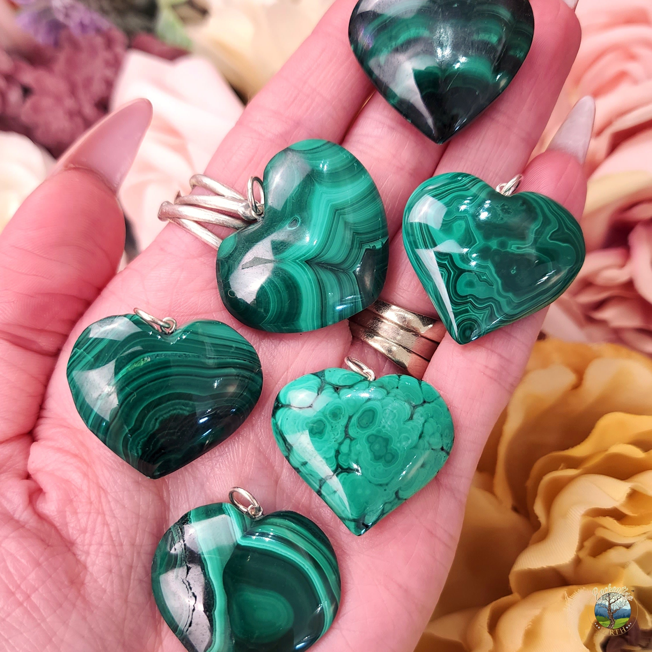 Malachite Heart Pendant for Heart Healing and Transformation