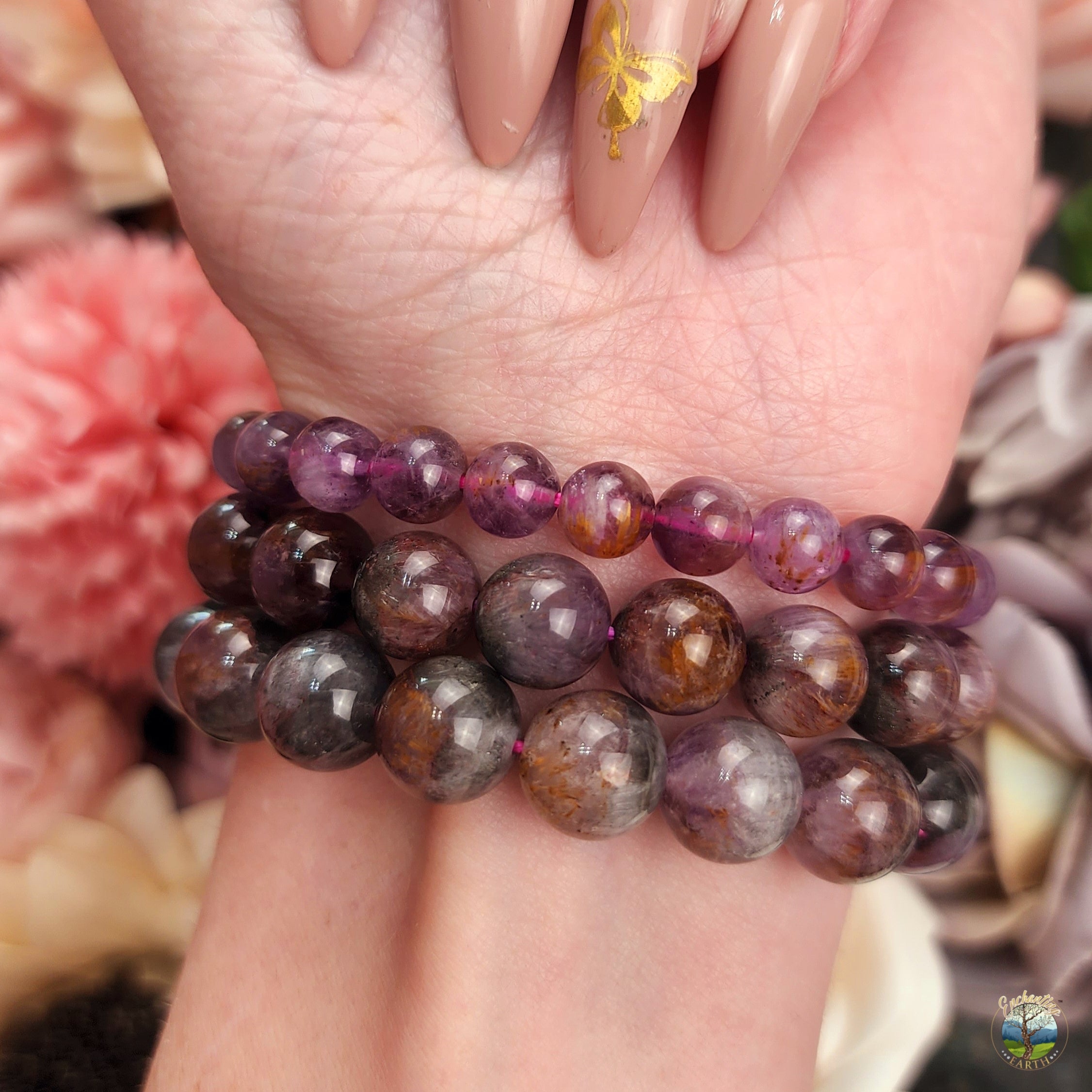 Amethyst Rutile Bracelet for Intuition, Connection with the Divine and Sobriety