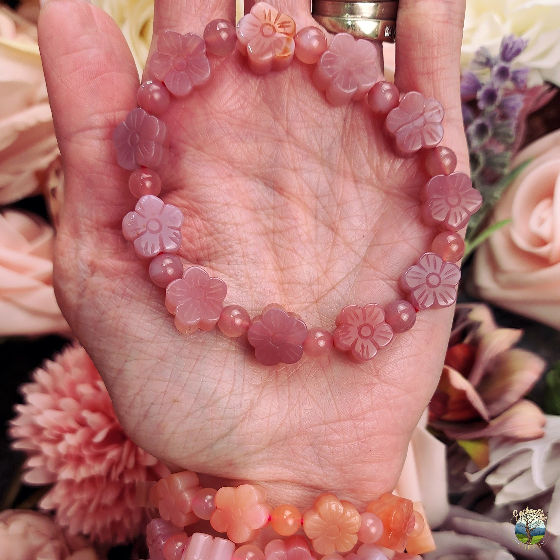 Yanyuan Agate Flower Bracelet for Achieving Goals, Confidence and Health