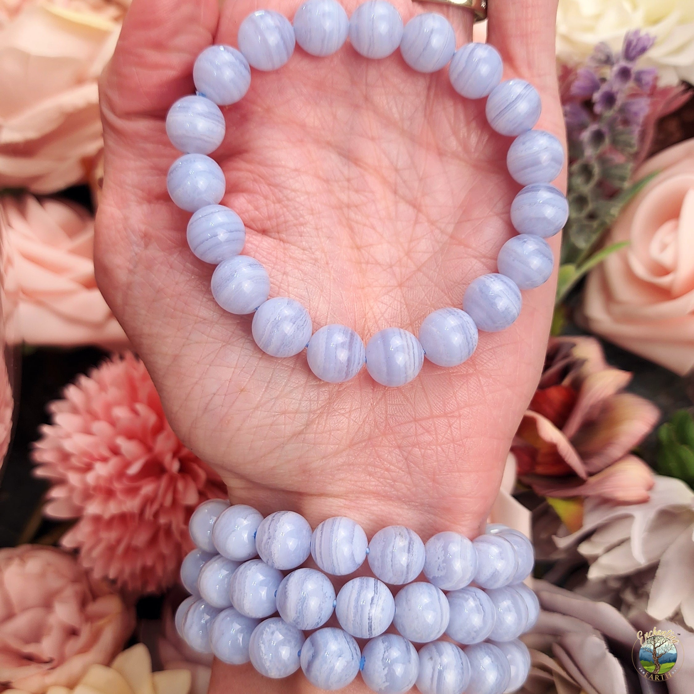 Blue Lace Agate Bracelet (AAA Grade) for Confident Communication