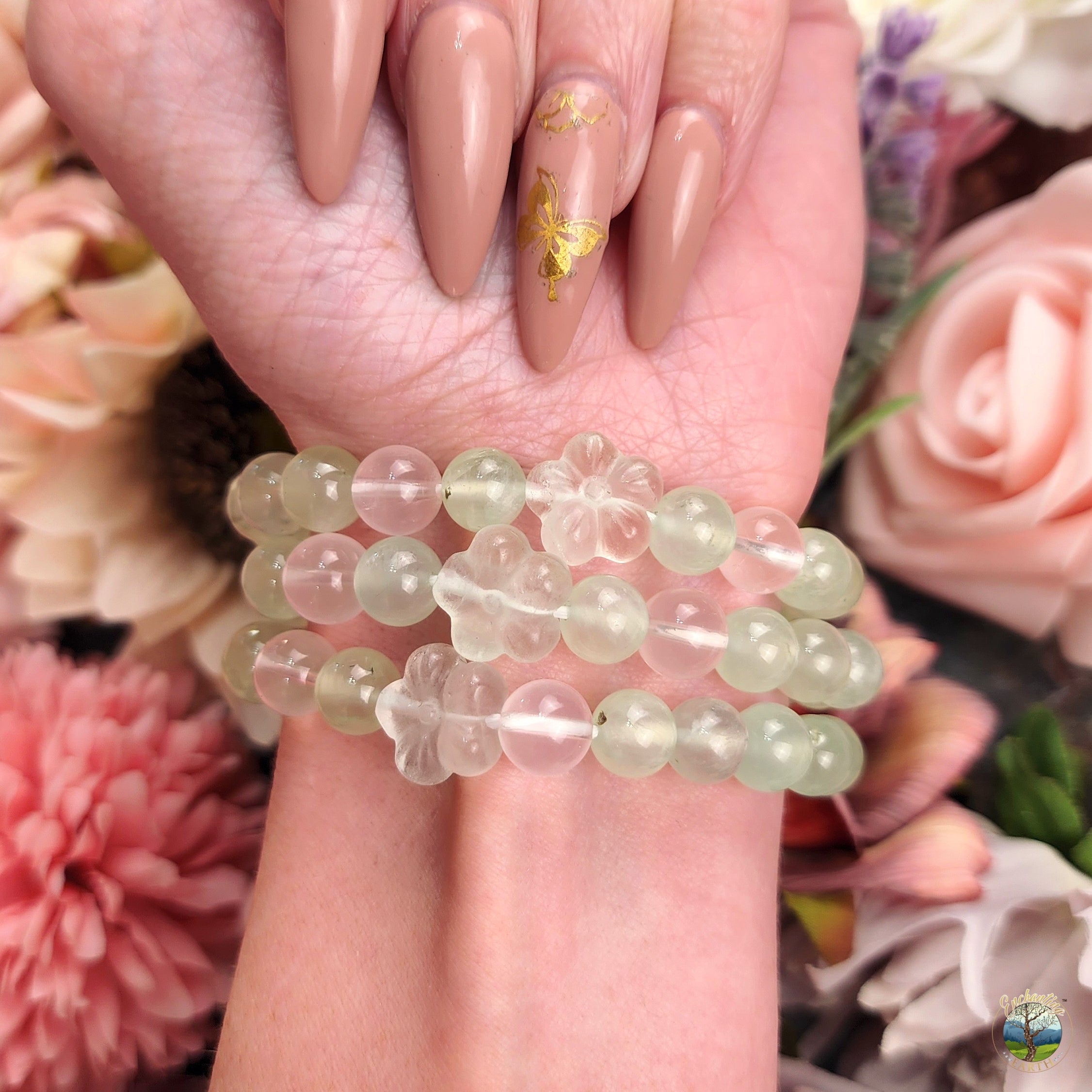 Prehnite Flower Bracelet for Peace & Support through Times of Change