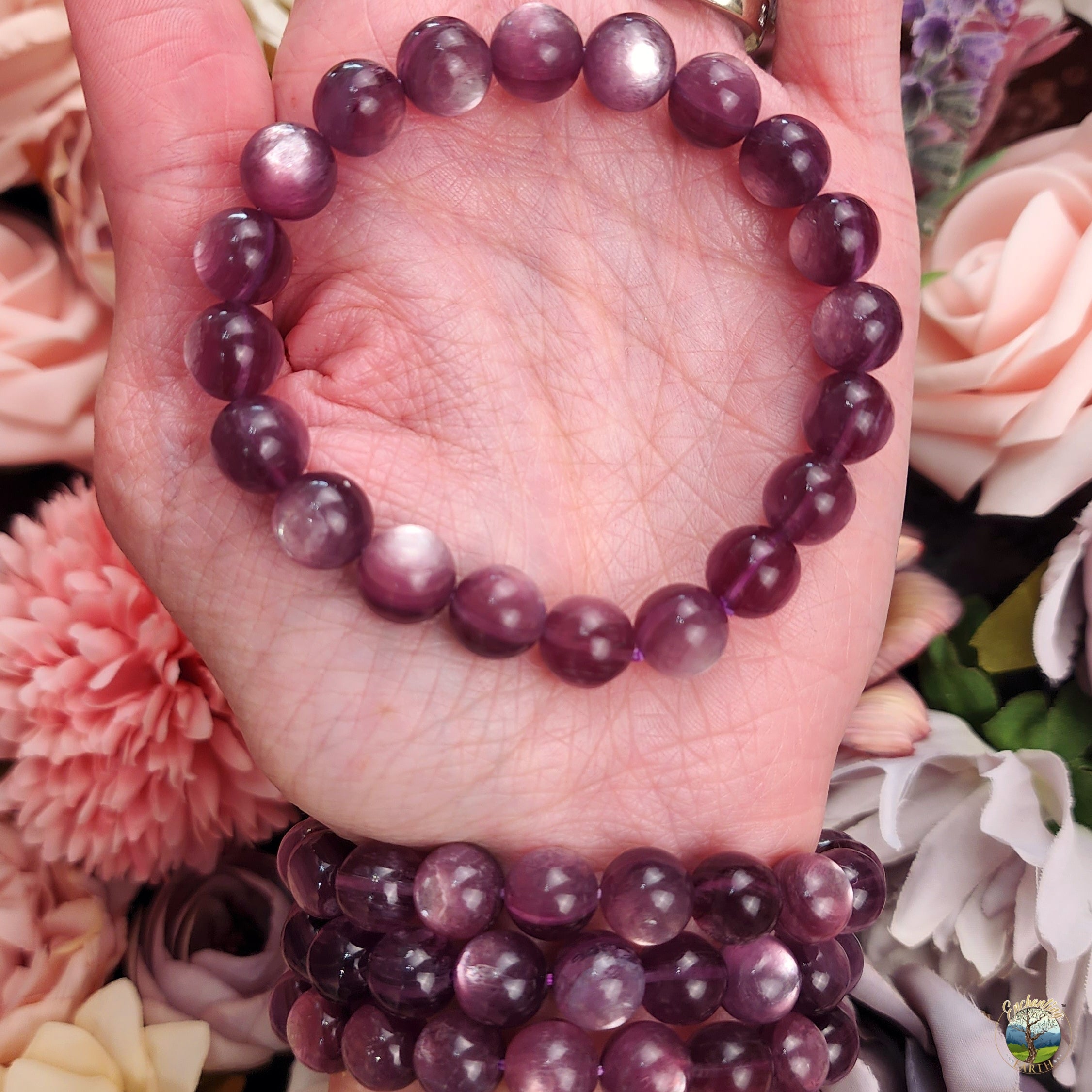 Gem Lepidolite Bracelet (Extra Grade) for Anxiety Support, Joy and Stress Relief