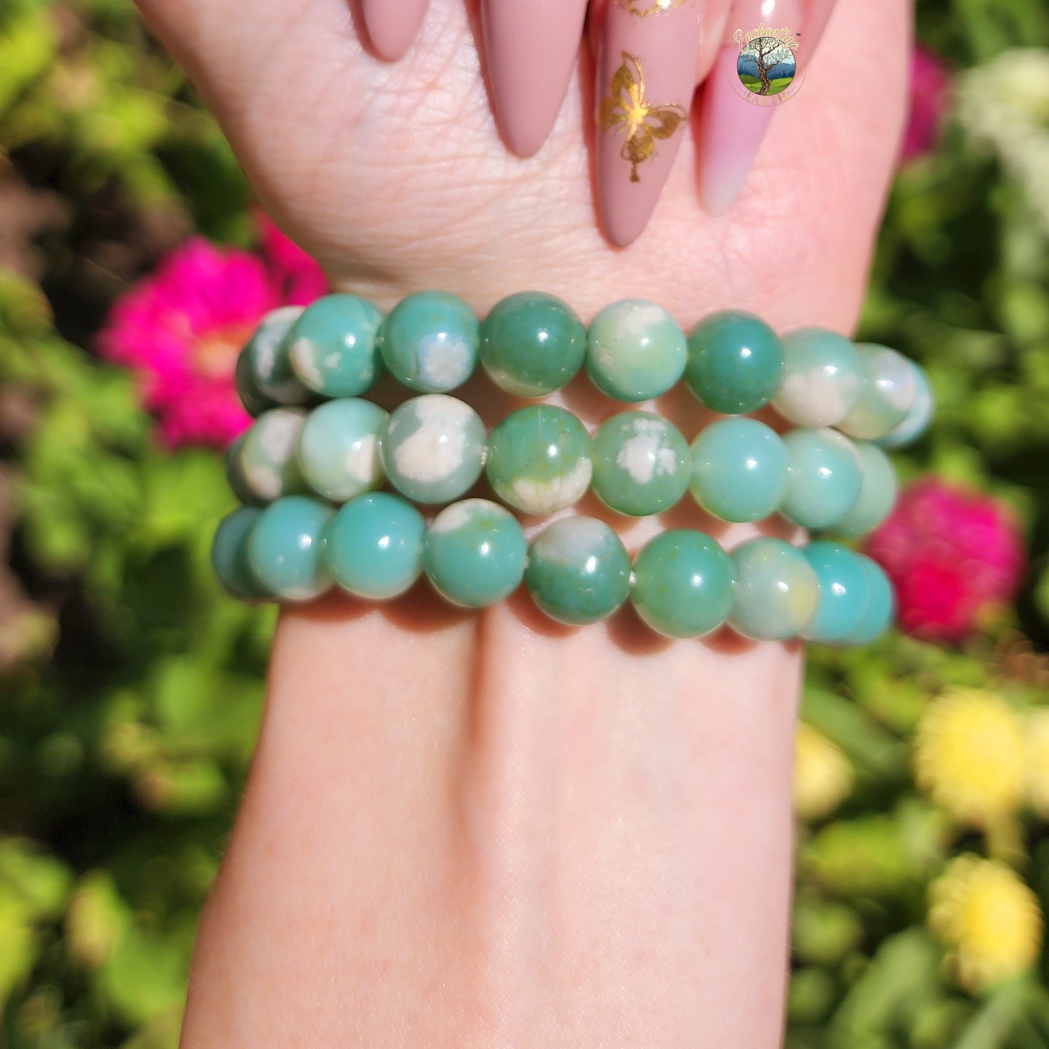 Flower Agate in Chromium Bracelet (High Quality) for Blossoming into your Full Potential
