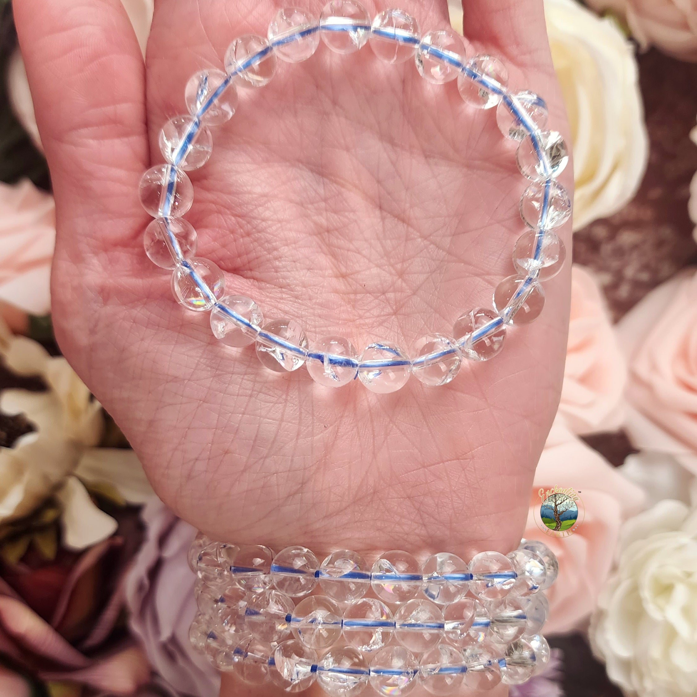 Clear Quartz Rainbow Bracelet for Healing, Manifesting and Setting Intentions