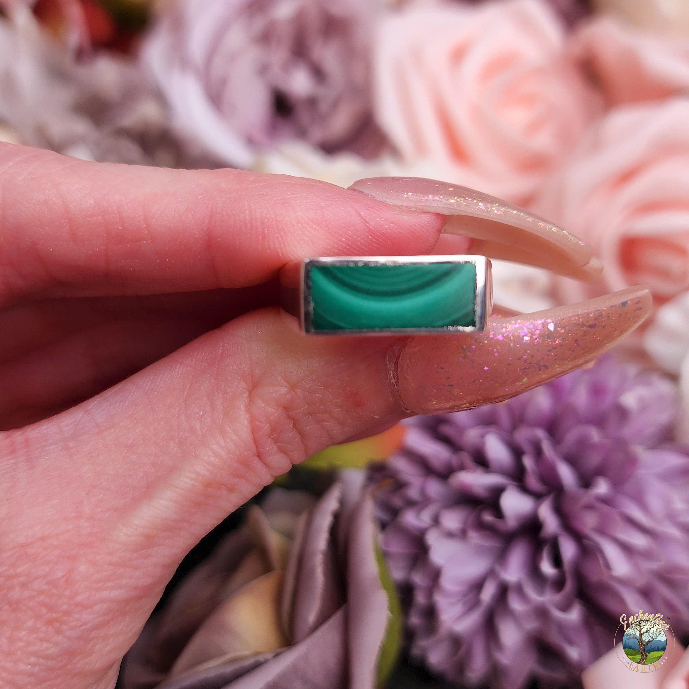 Malachite Ring .925 Silver for Transformation and Protection