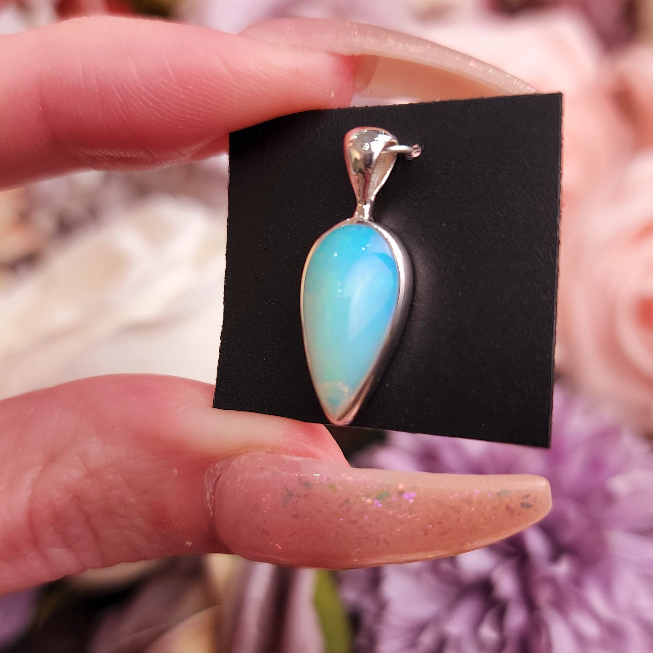 Ethiopian Opal .925 Silver Pendant (111A) for Creativity, Joy and Self Discovery