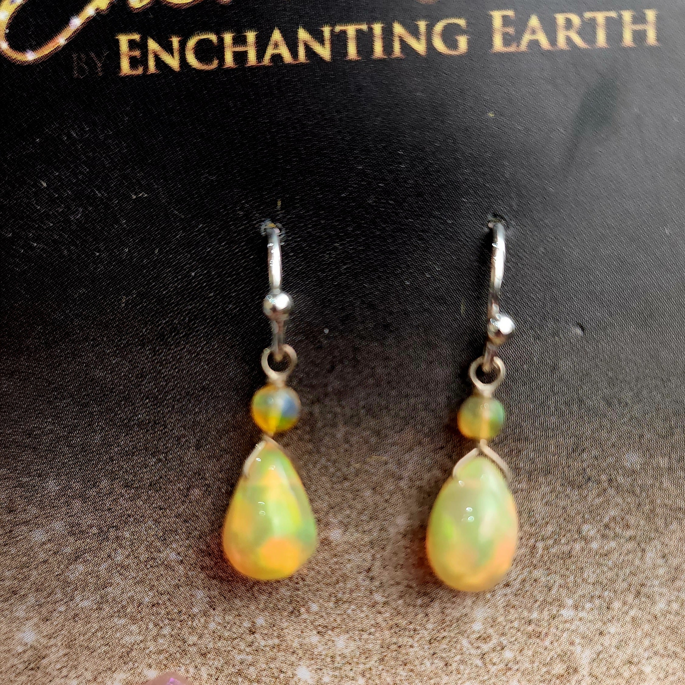 Ethiopian Opal .925 Silver Earrings for Creativity, Joy and Self Discovery