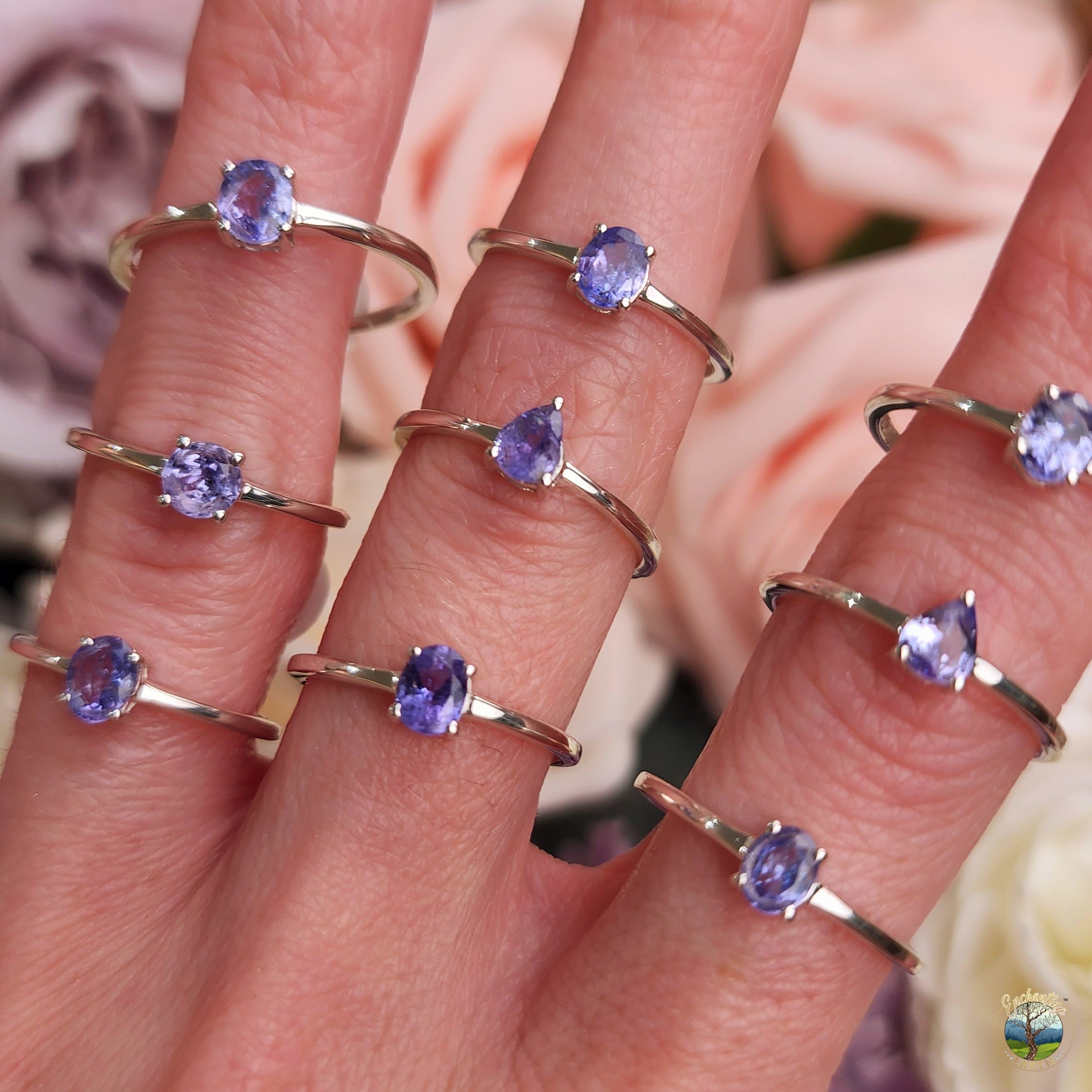 Tanzanite Dainty Ring .925 Silver for Compassion, Intuition & Raising your Vibration