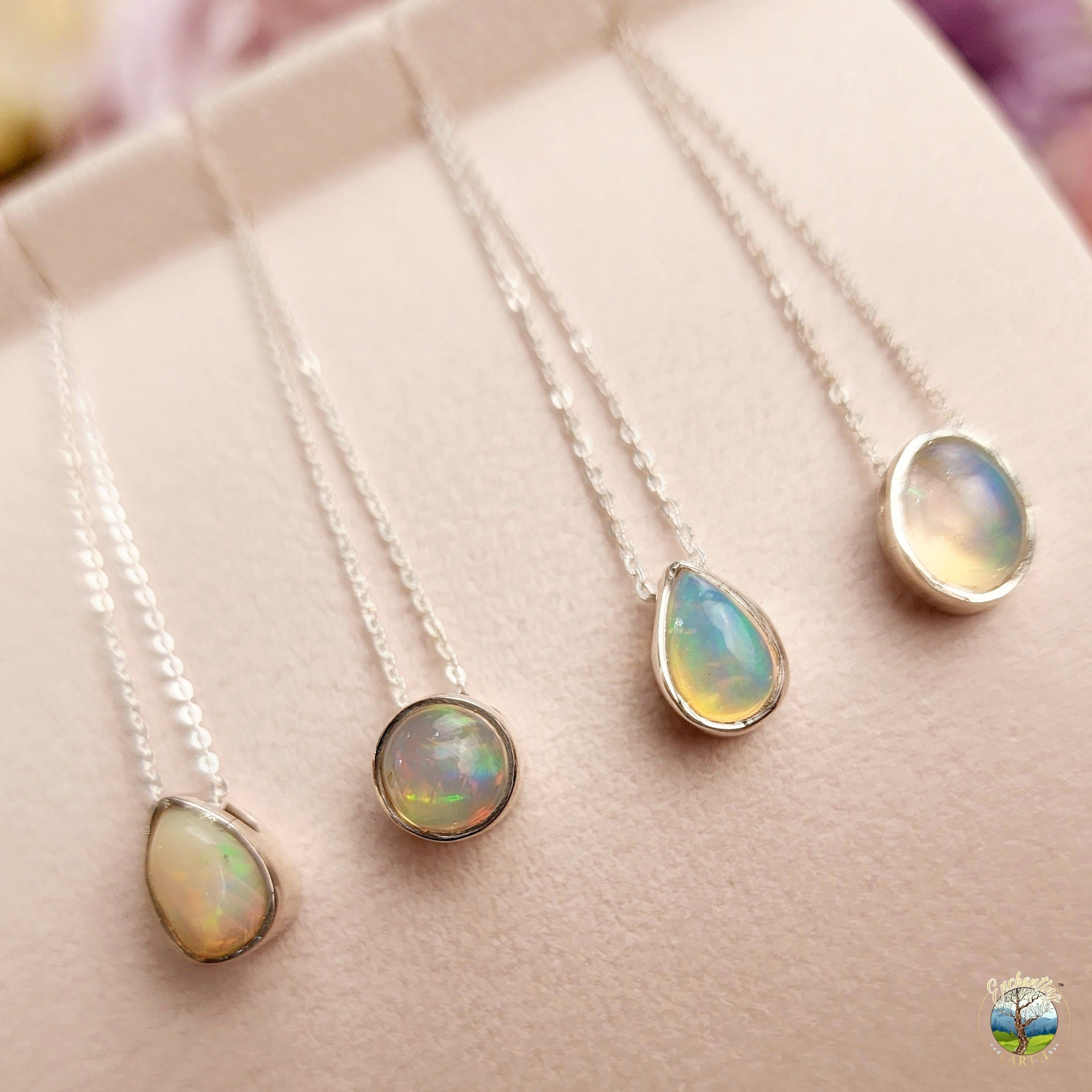 Ethiopian Opal Necklace .925 Silver for Creativity, Joy and Self Discovery