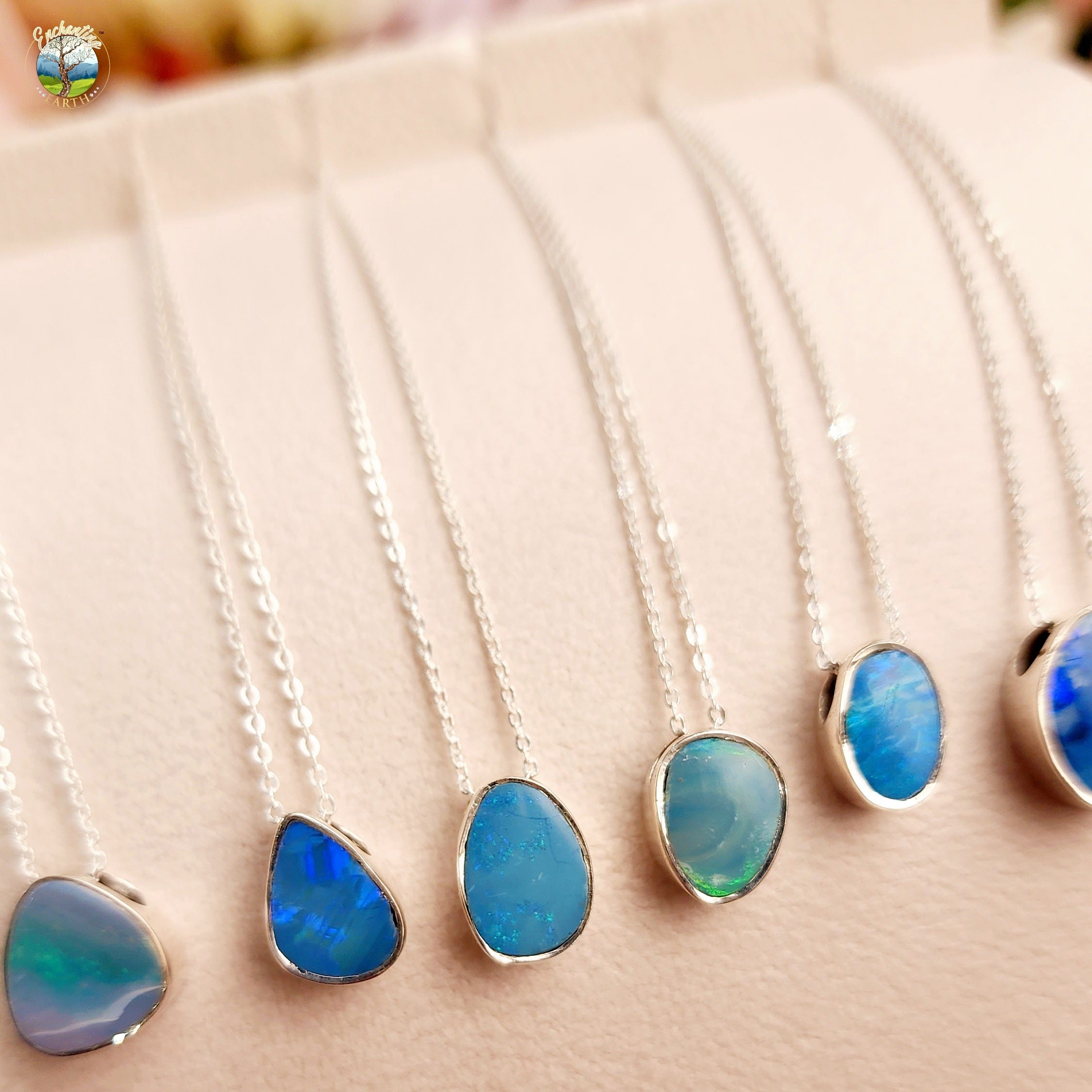 Australian Opal Necklace .925 Silver for Creativity, Joy and Self Discovery