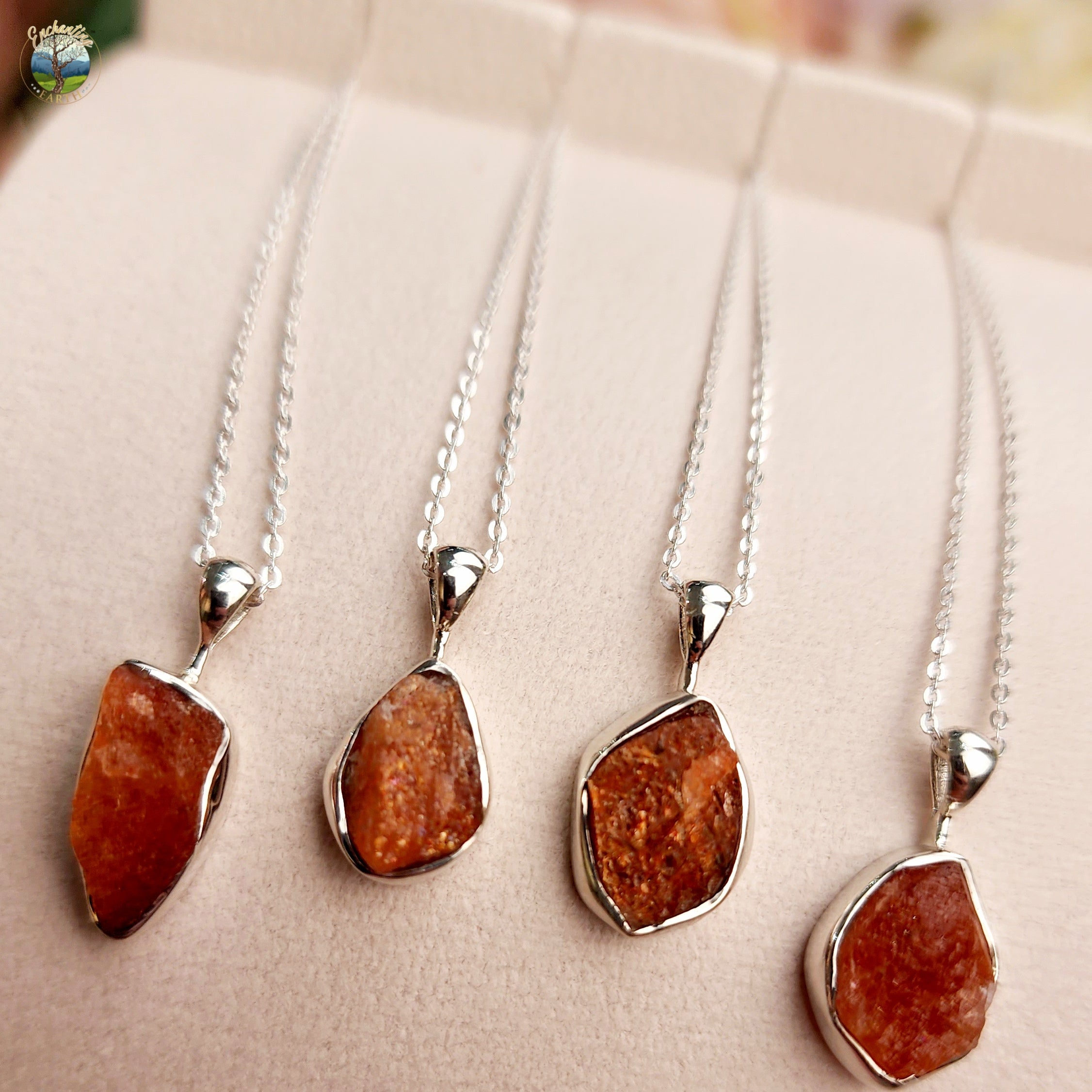 Sunstone Raw Necklace .925 Silver for Confidence, Leadership and Strength