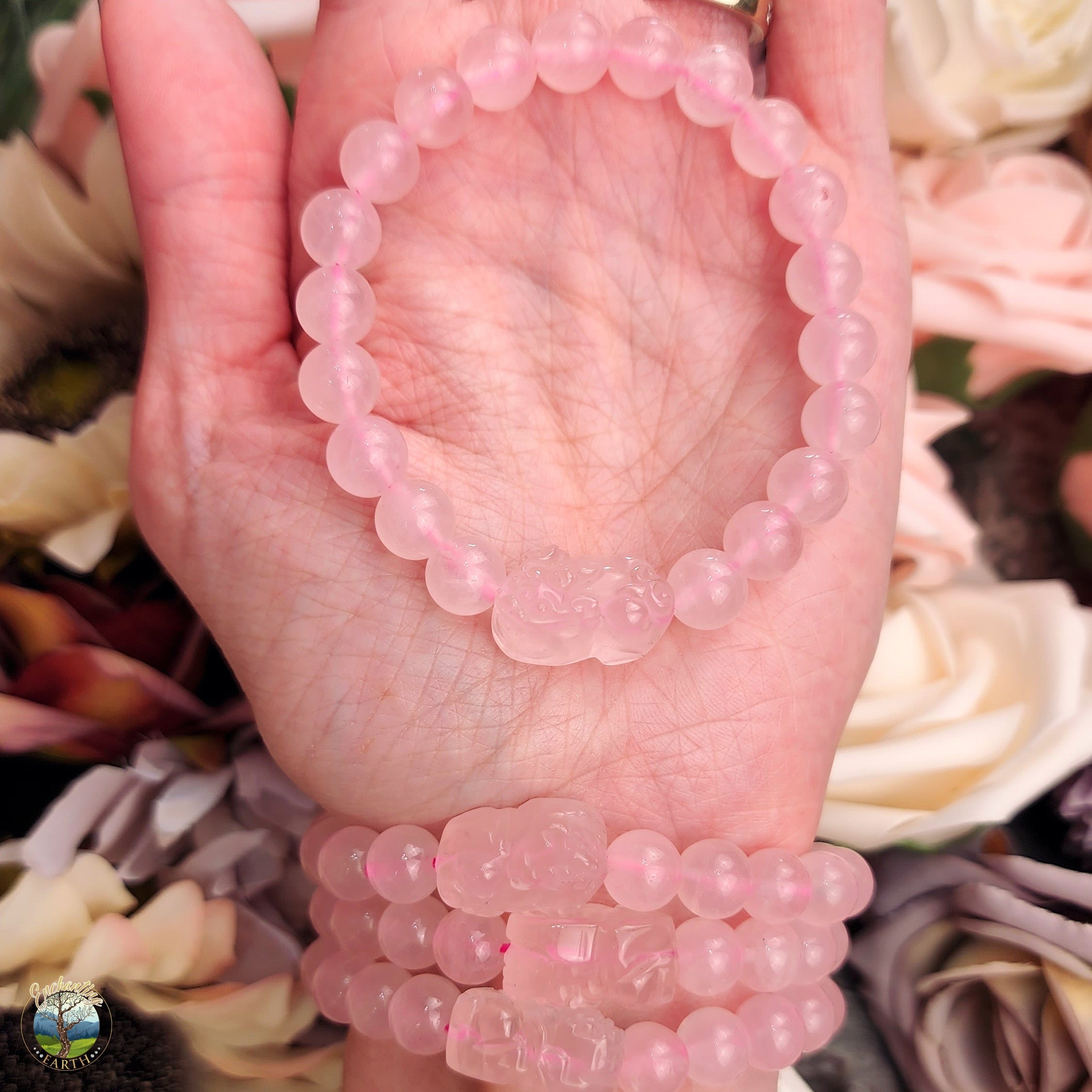 Rose Quartz Pixiu Bracelet for Opening Your Heart to Love