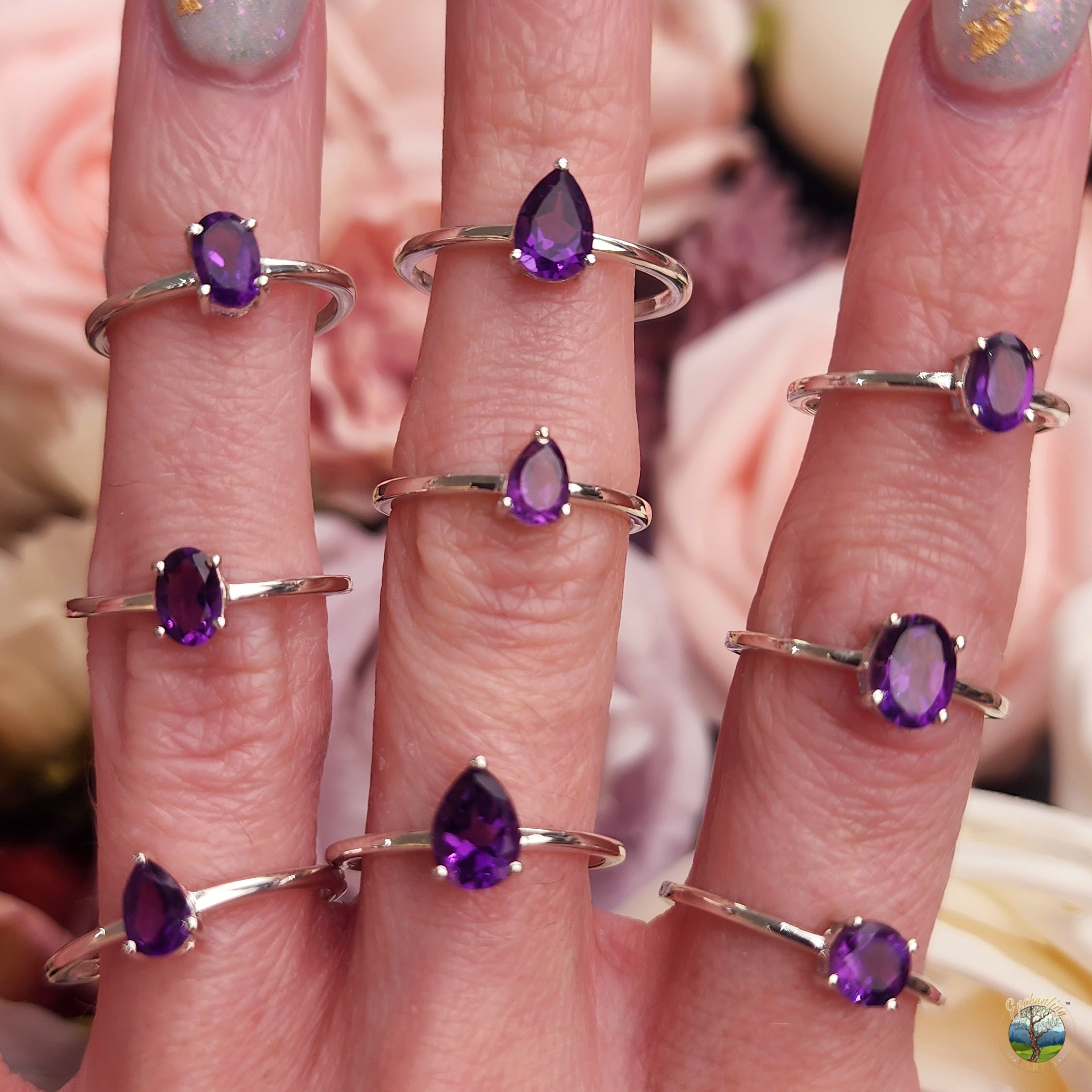 Amethyst Ring Prong .925 Silver for Activating and Enhancing your Intuition