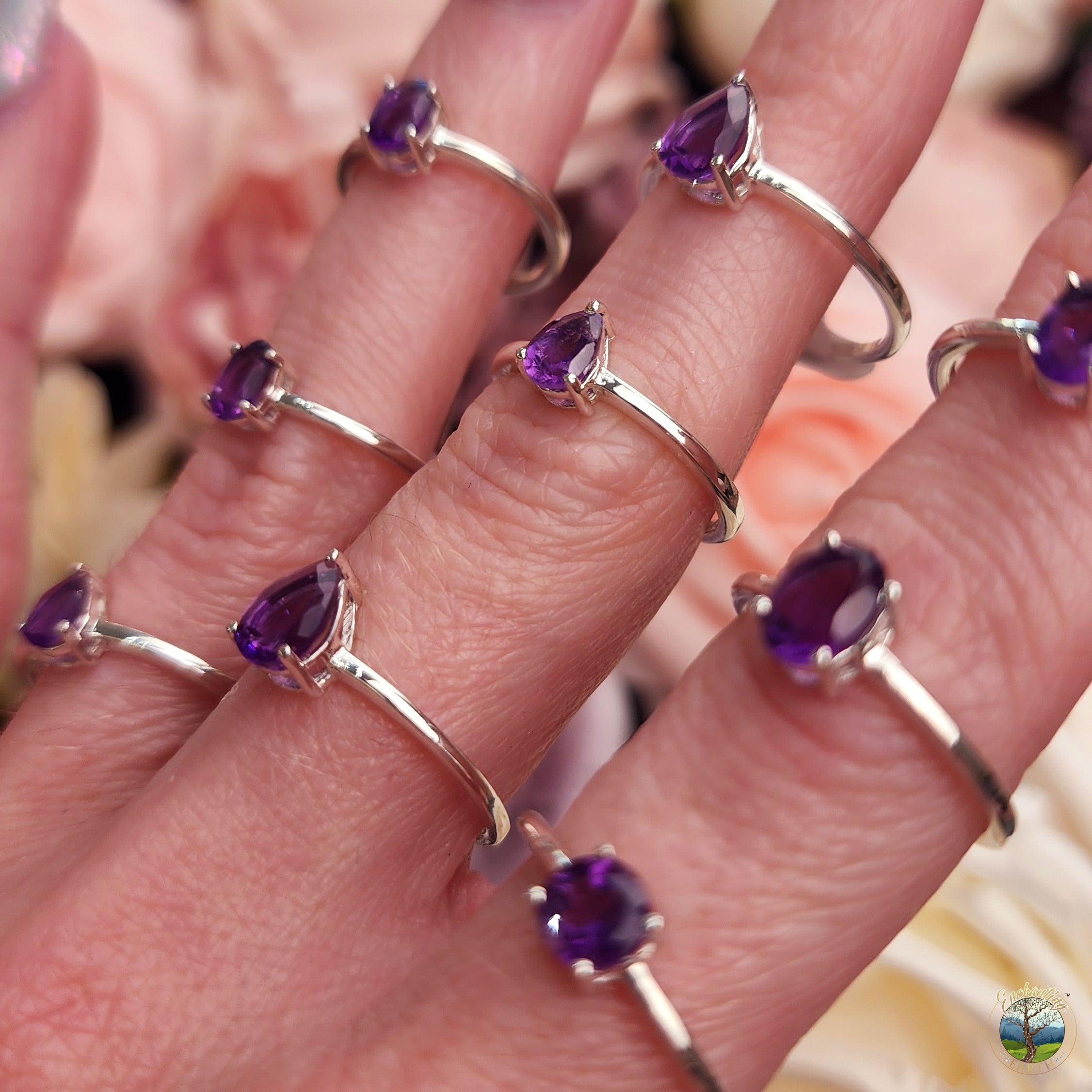 Amethyst Ring Prong .925 Silver for Activating and Enhancing your Intuition