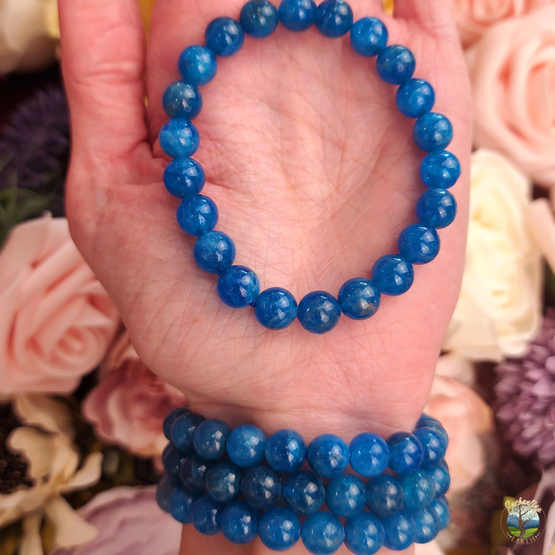 Blue Neon Apatite Bracelet for Connection, Healthy Weight Loss and Overall Wellness