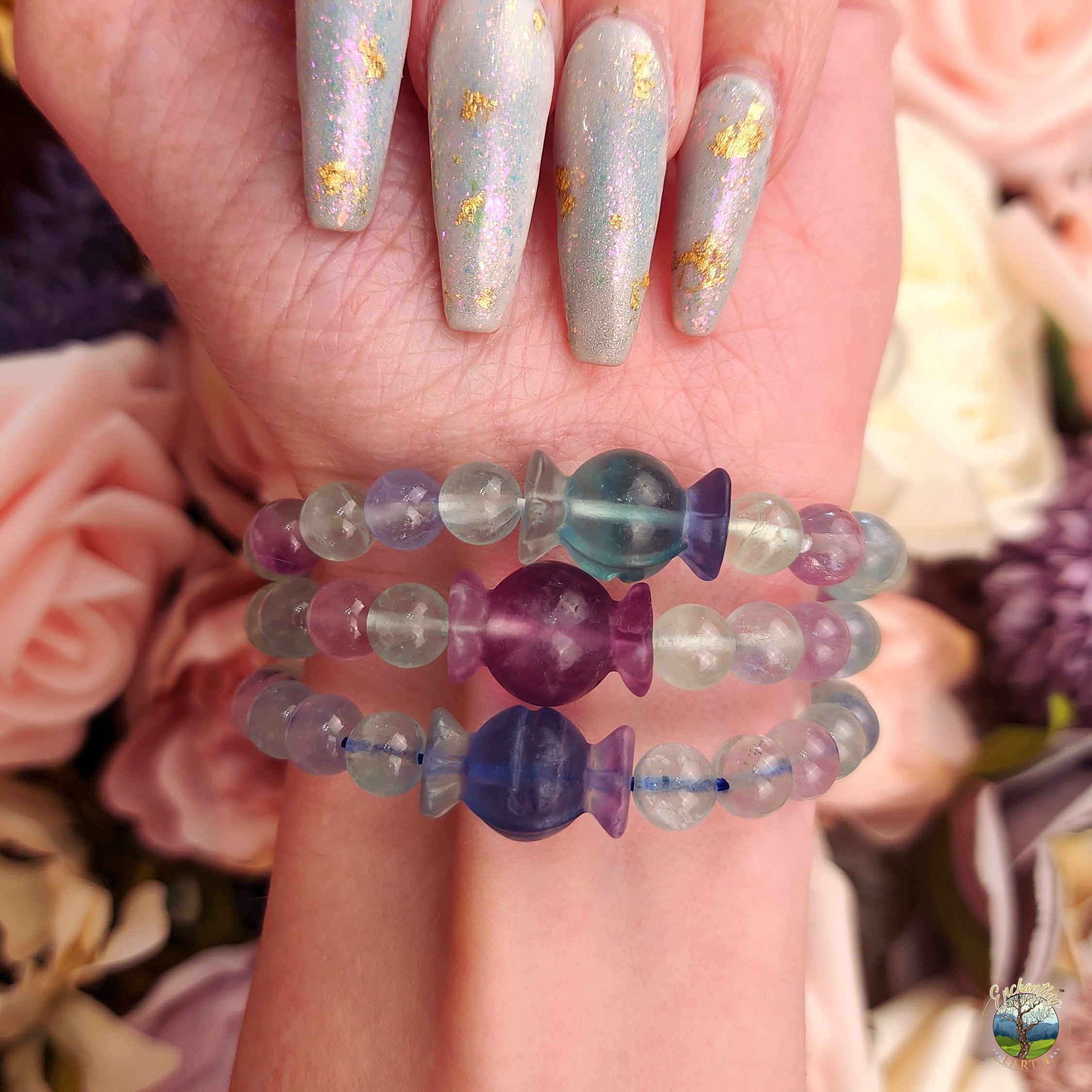Fluorite Candy Bracelet for Third Eye Activation & Psychic Clarity